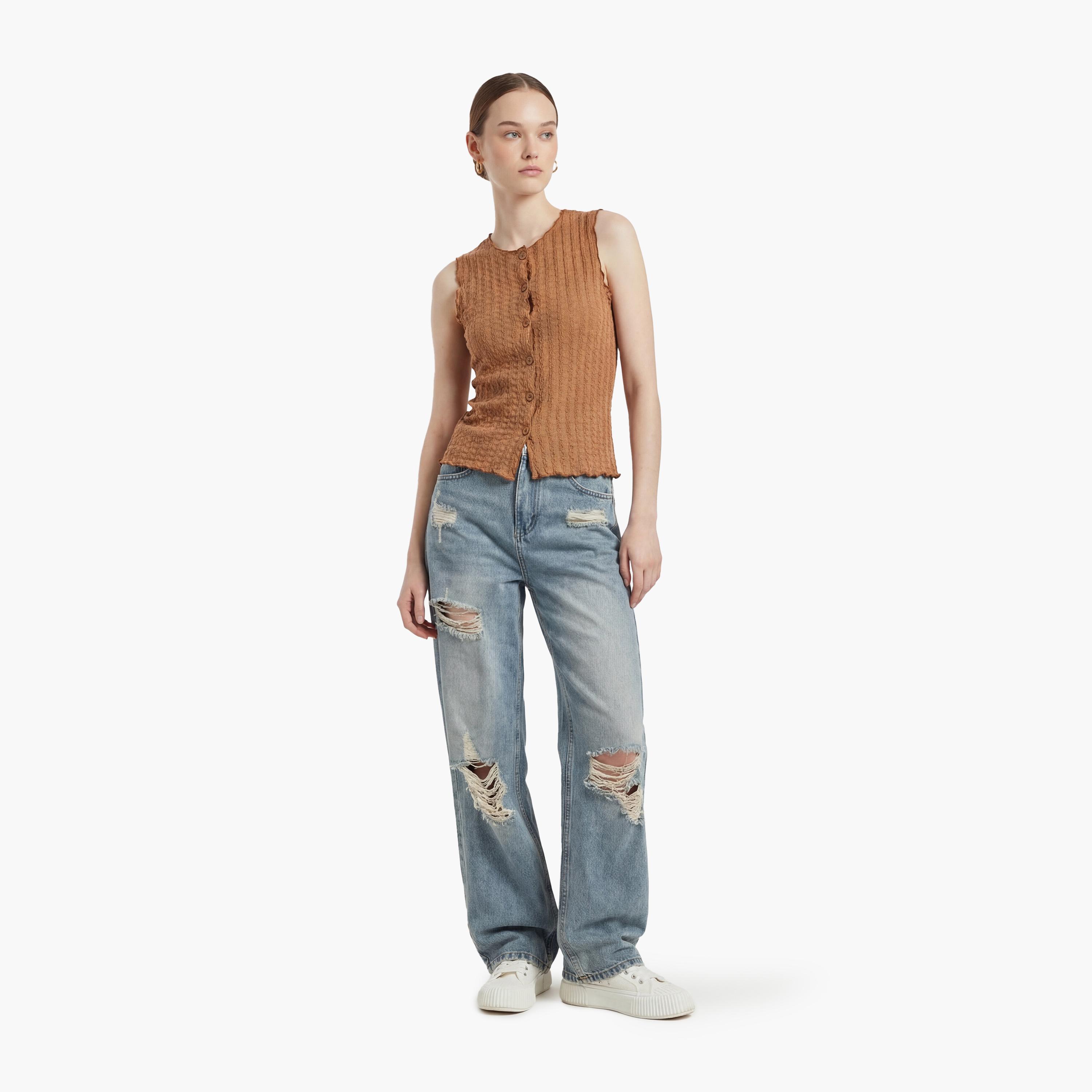 بلوزة نسائية مجعدة من كوتون-women-clothing-shirtsandblouses-blouses-image-2