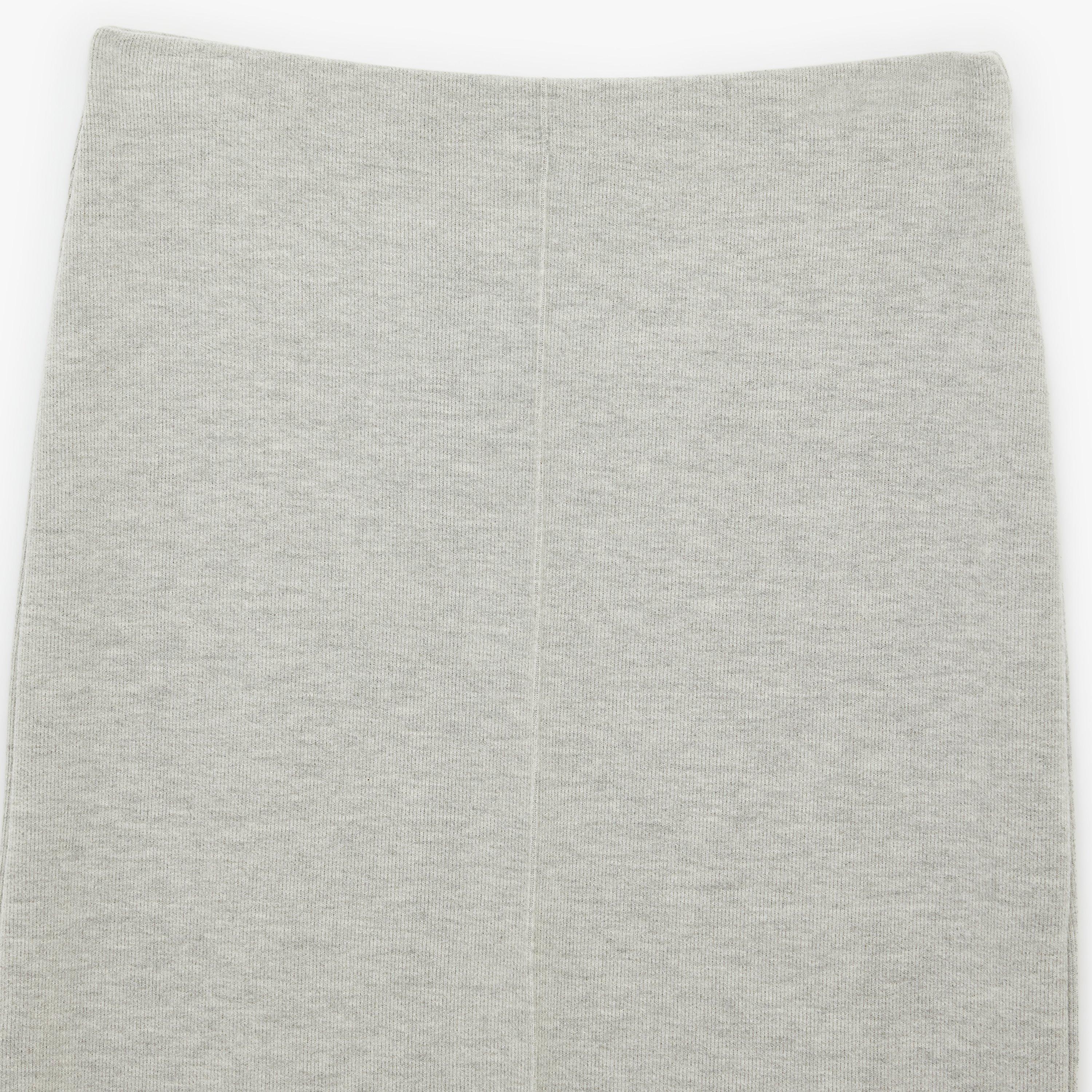تنورة ماكسي نسائية قصة قلم الرصاص (بنسل) بلون رمادي فاتح من كوتون-women-clothing-bottoms-skirts-image-5