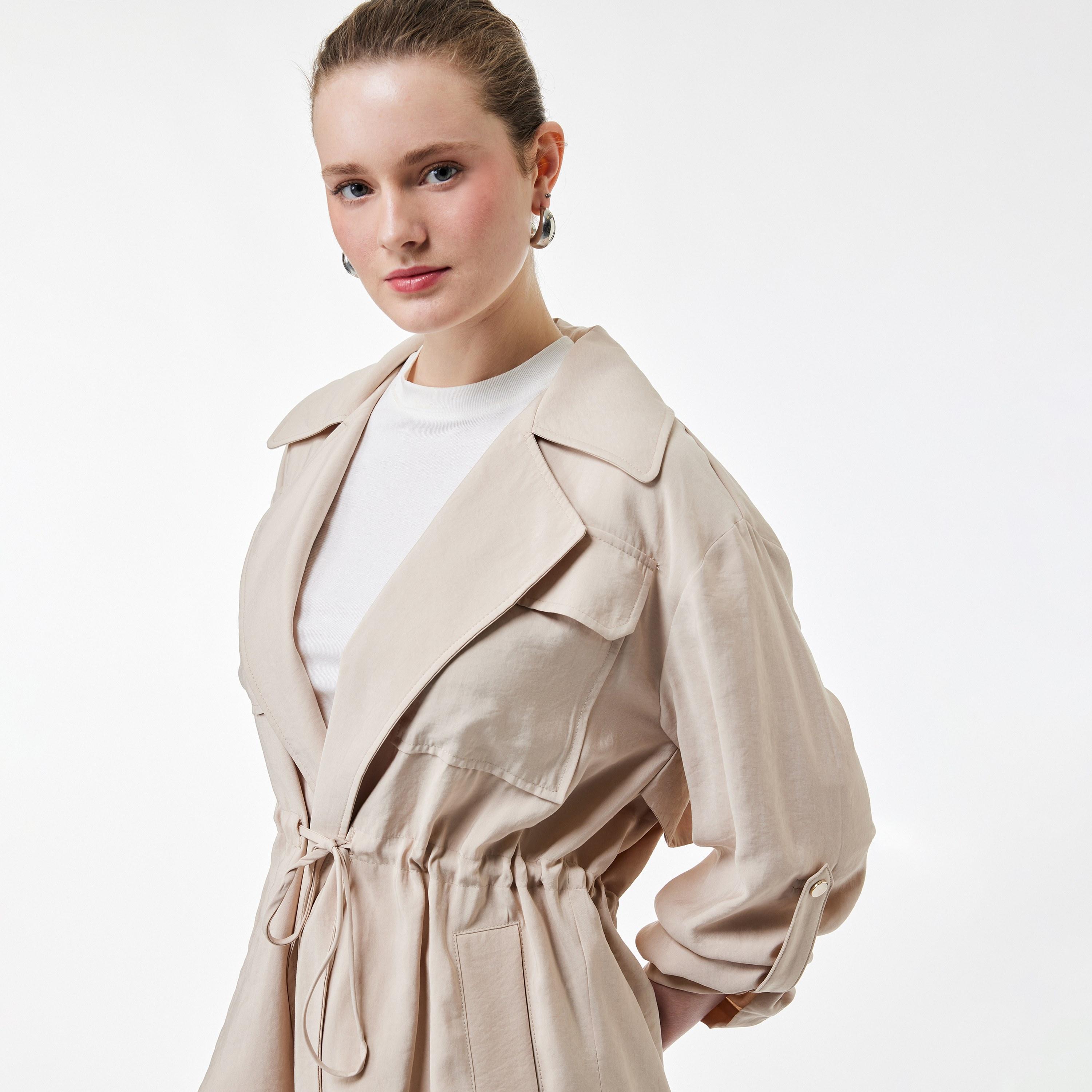 KOTON Lapel Collar Women's Jacket-women-winterwear-coatsandjackets-jackets-image-2