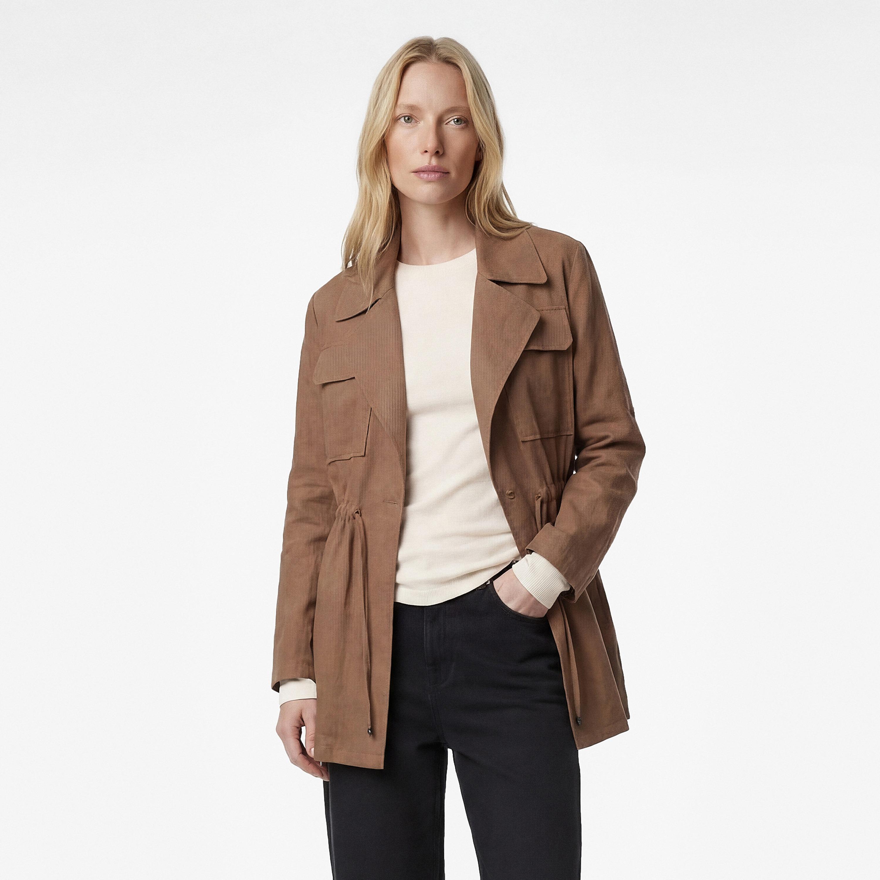 جاكيت نسائي بياقة مطوية (لابيل) من كوتون-women-winterwear-coatsandjackets-jackets-image-1