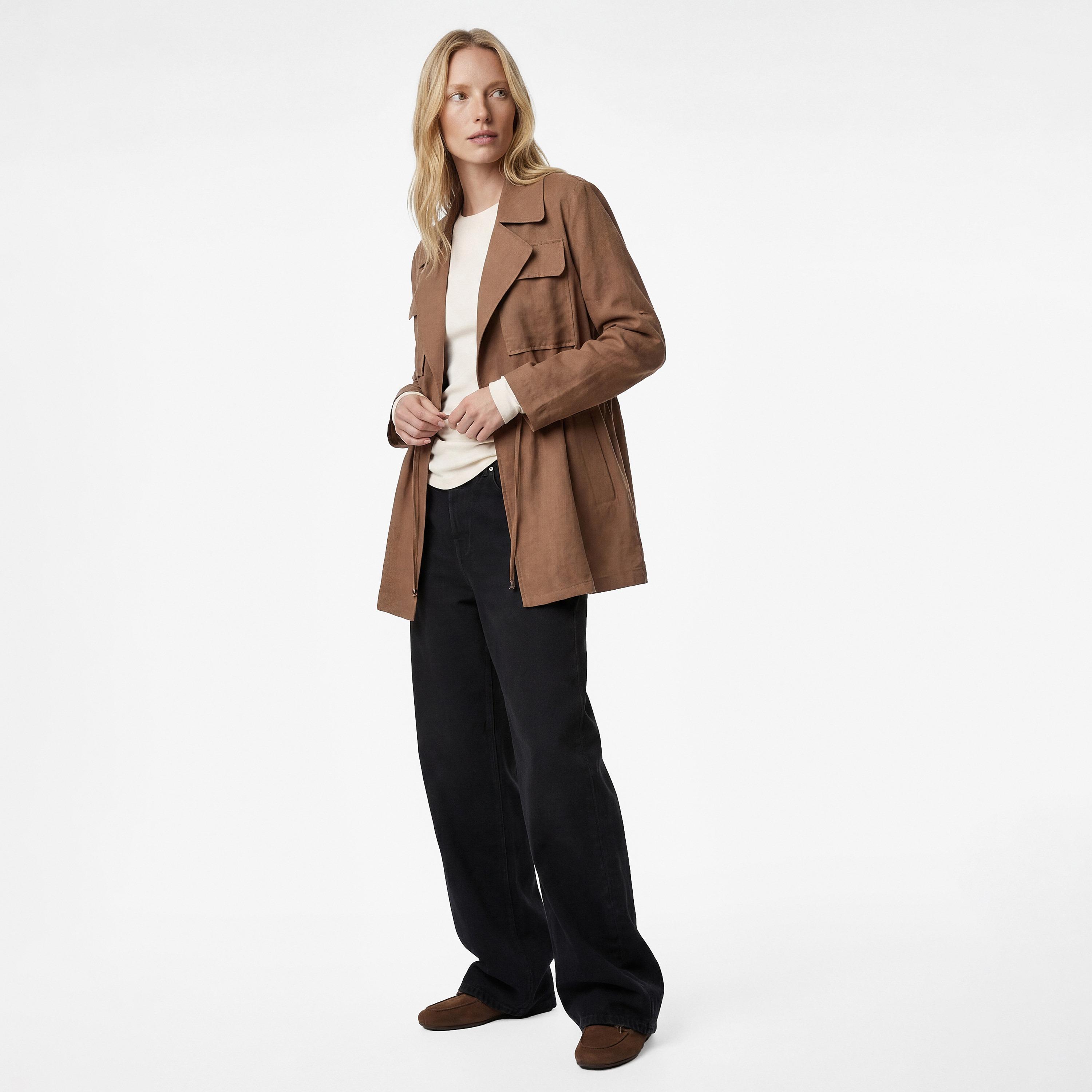 جاكيت نسائي بياقة مطوية (لابيل) من كوتون-women-winterwear-coatsandjackets-jackets-image-2