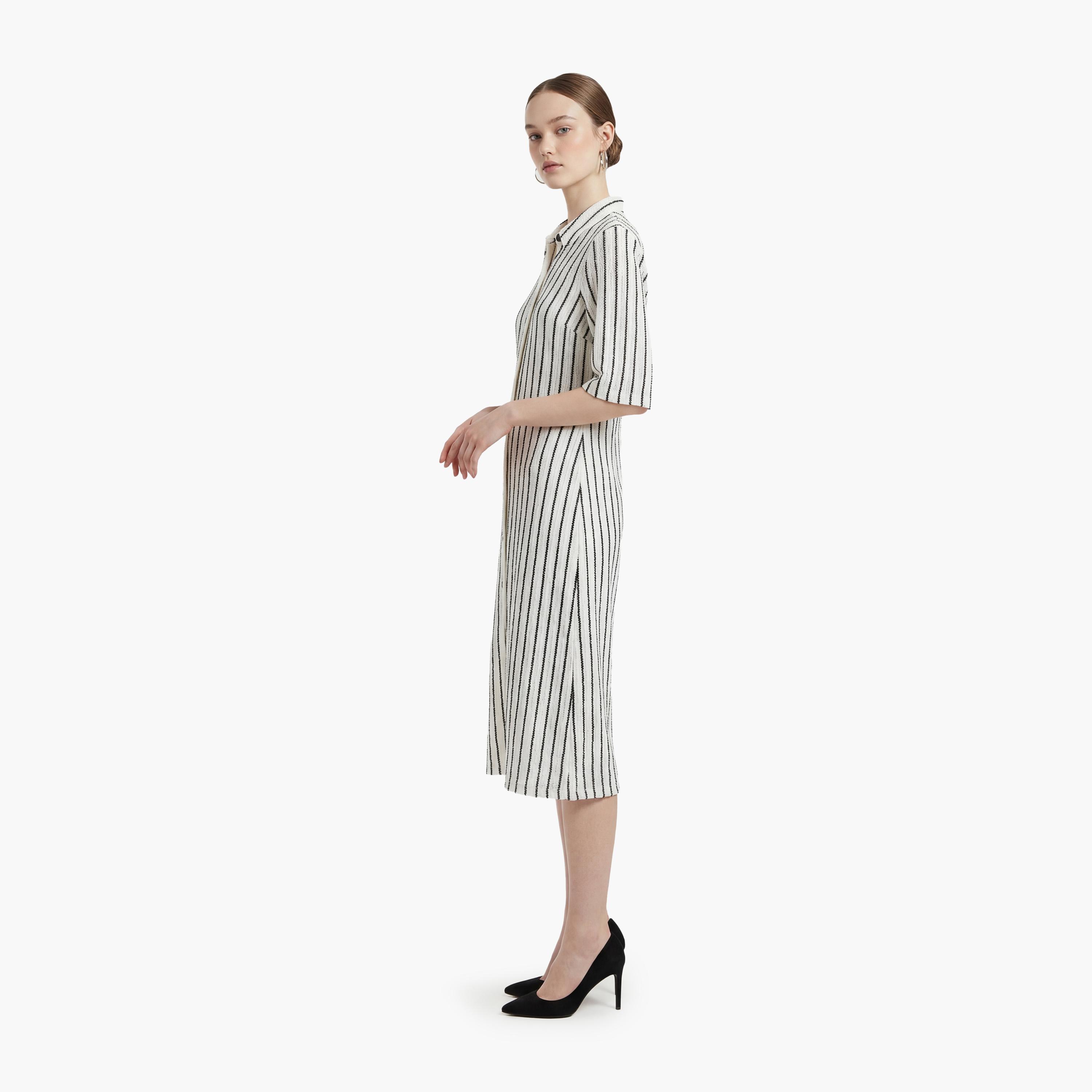 KOTON White Striped Collared Women's Cardigan-women-winterwear-cardigansandjumpers-cardigans-image-2