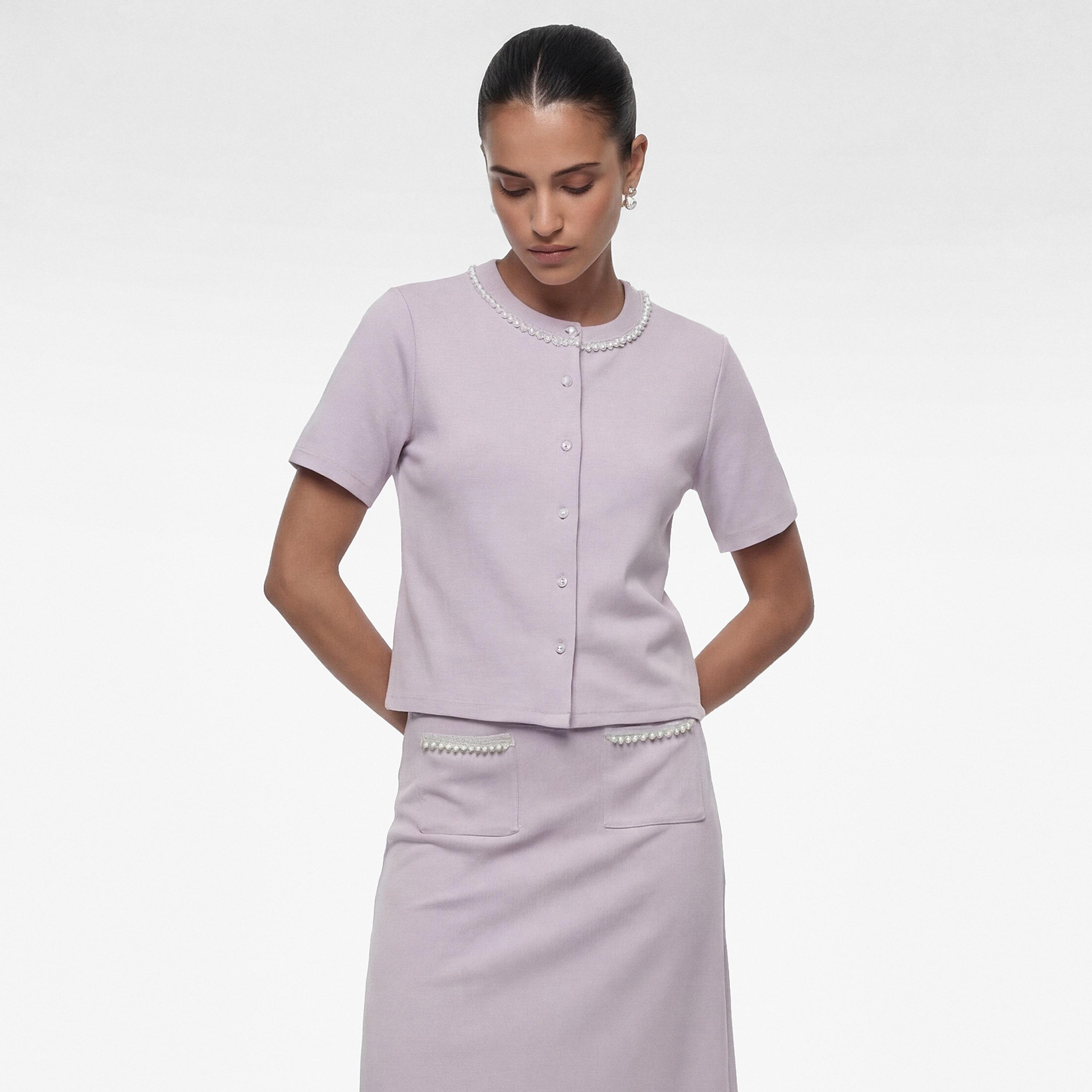 KOTON Lavender Pearl Detailed Women's Top-women-clothing-shirtsandblouses-blouses-image-1