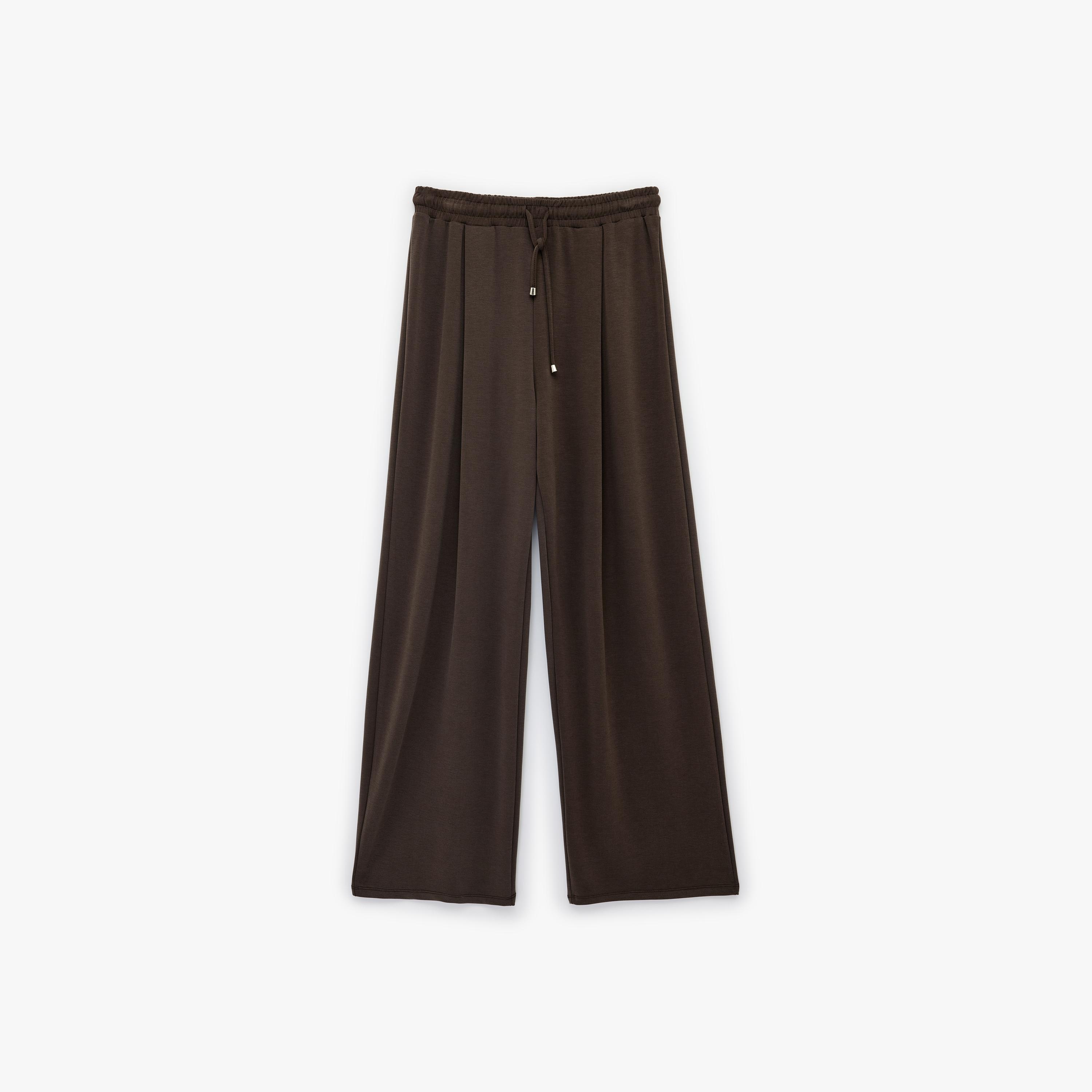بنطال نسائي بقصة أرجل واسعة وخصر برباط من كوتون-women-clothing-bottoms-trousers-image-3