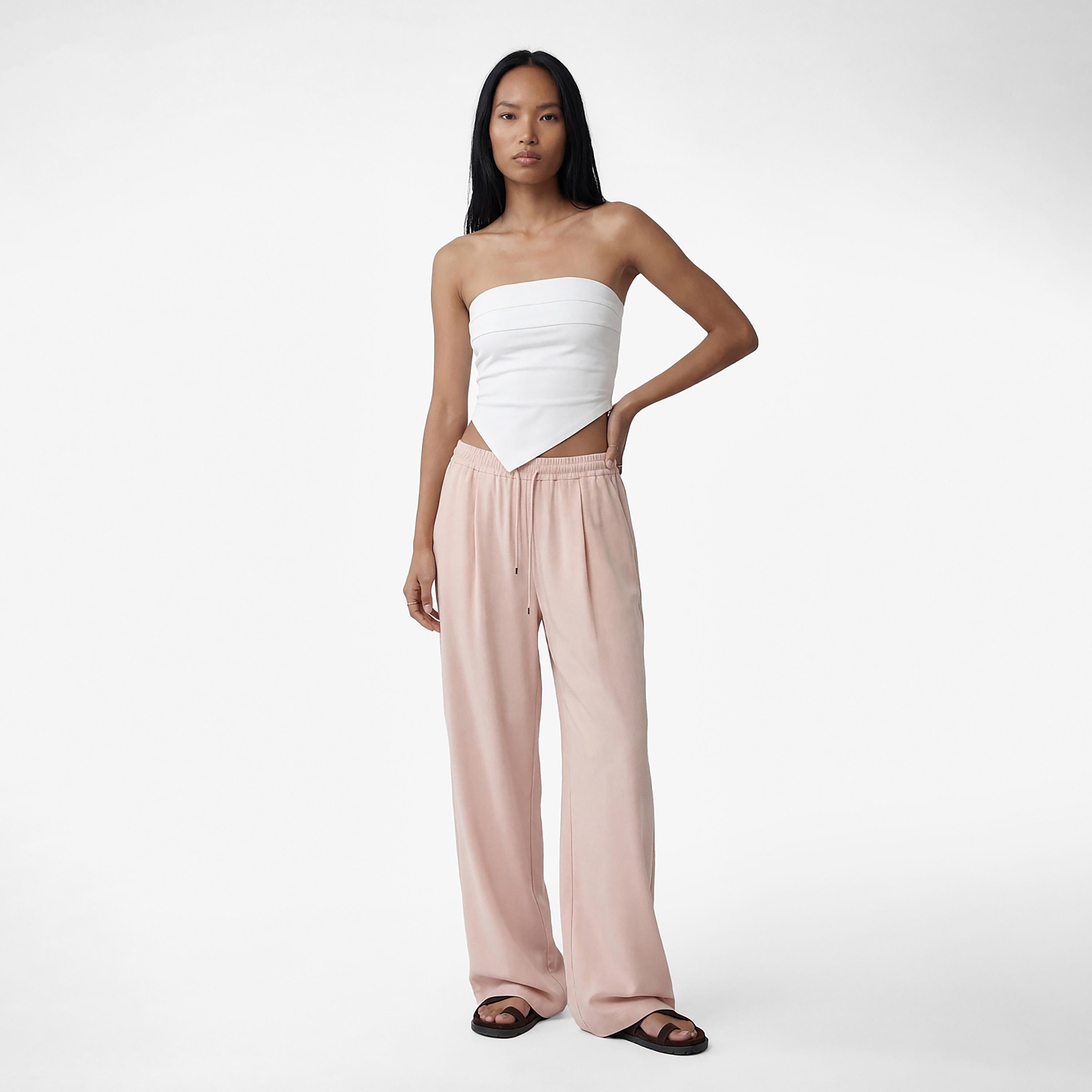 بنطال نسائي بقصة أرجل واسعة وخصر برباط من كوتون-women-clothing-bottoms-trousers-image-6