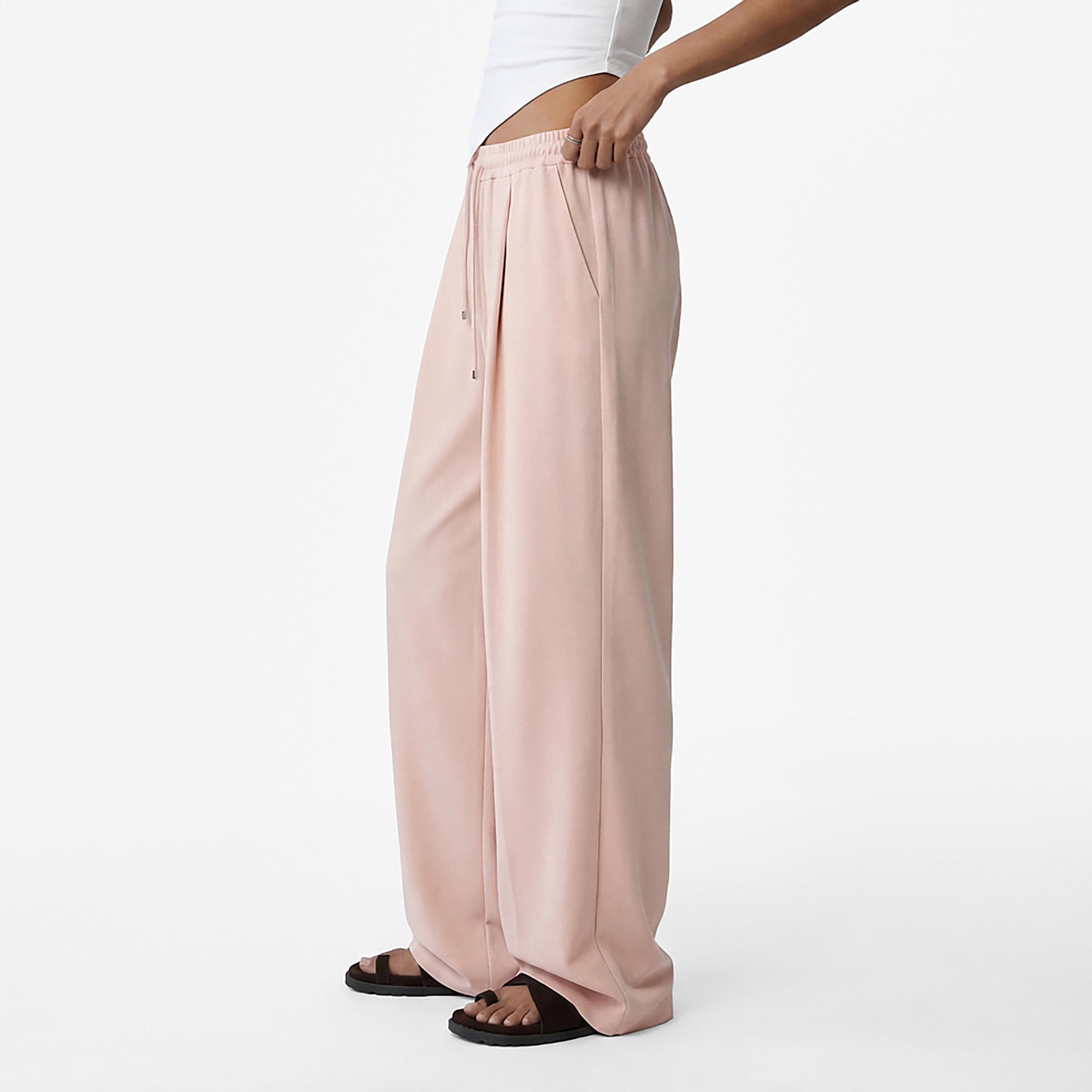 بنطال نسائي بقصة أرجل واسعة وخصر برباط من كوتون-women-clothing-bottoms-trousers-image-7