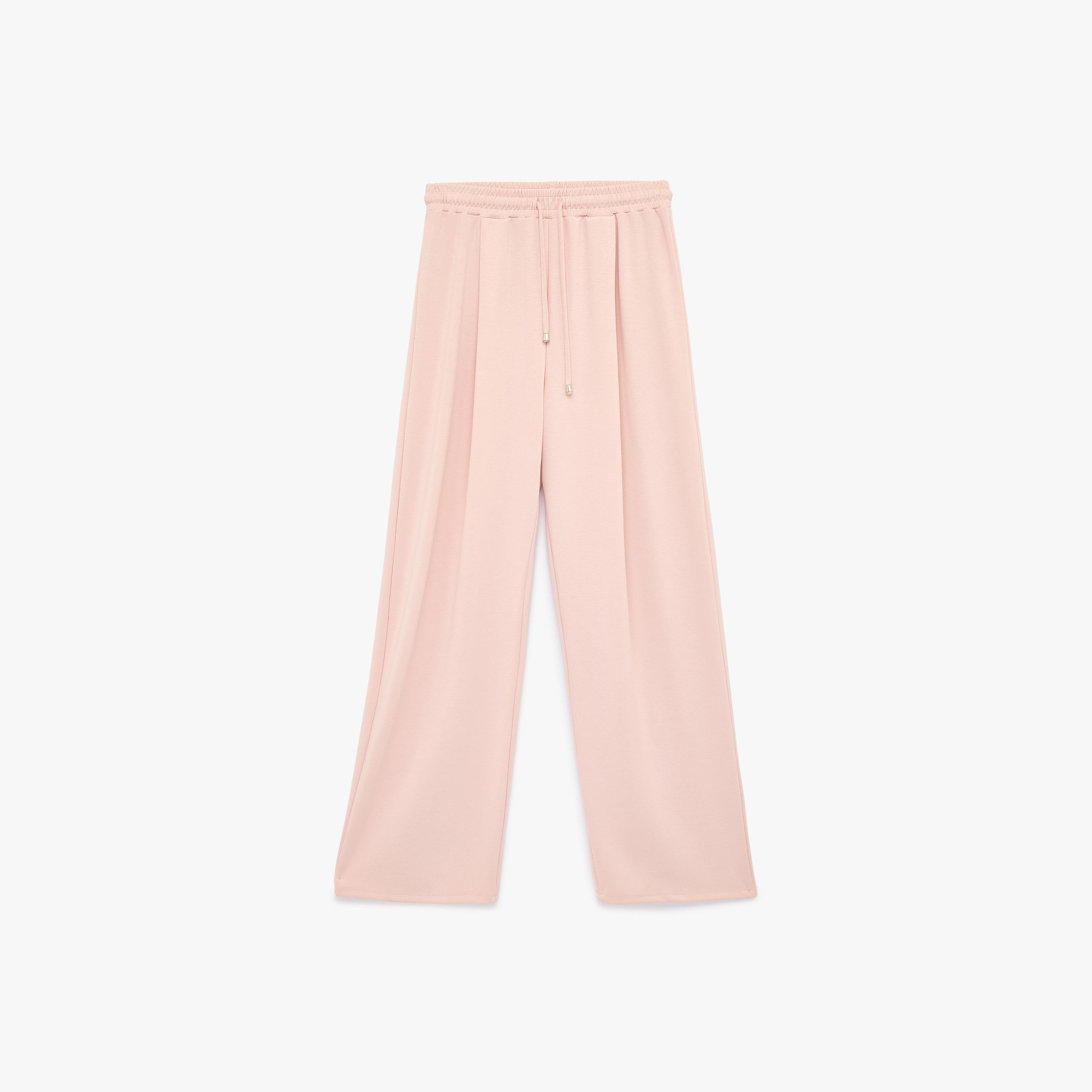 بنطال نسائي بقصة أرجل واسعة وخصر برباط من كوتون-women-clothing-bottoms-trousers-image-8