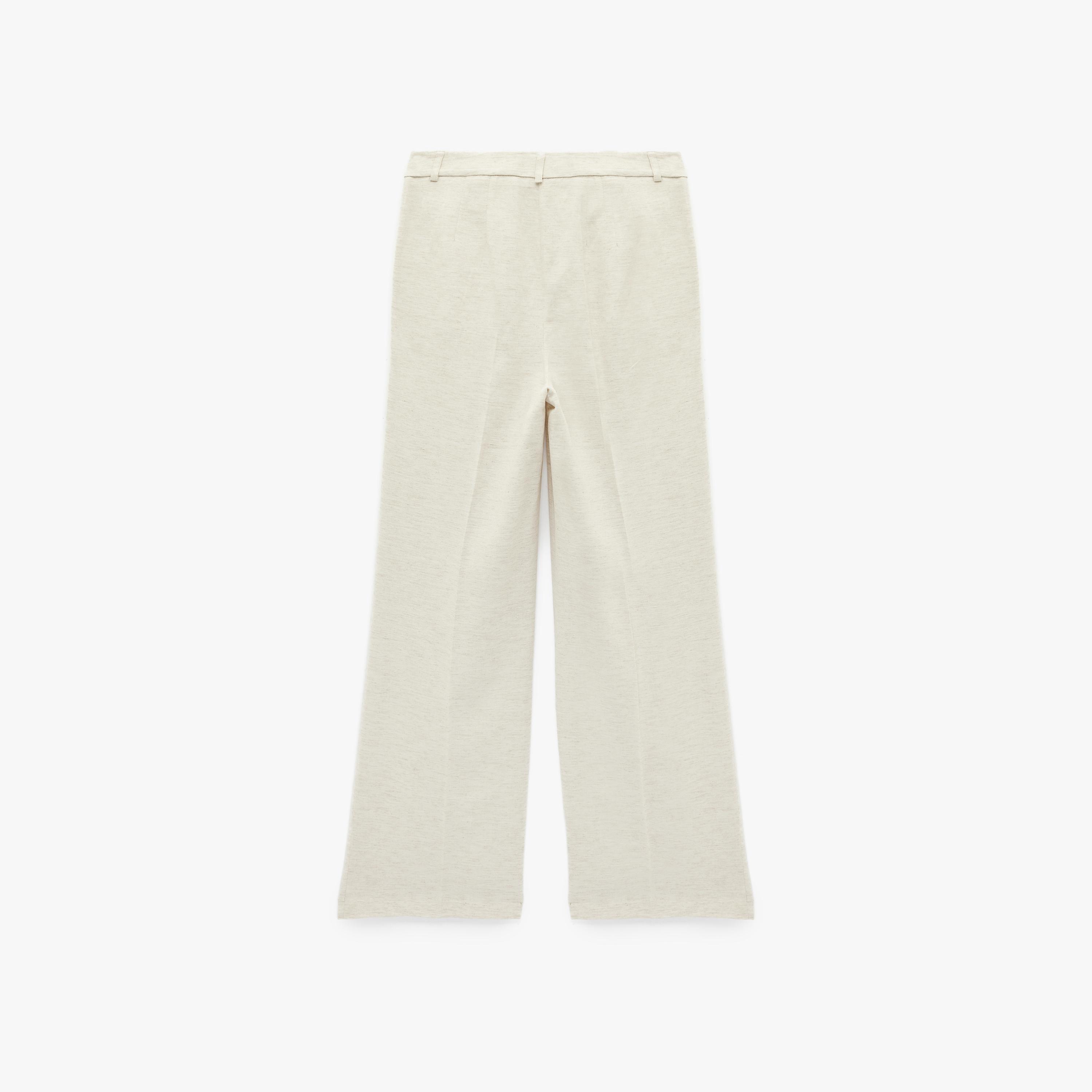 KOTON Beige Heathered Linen Hook and Bar Wide Leg Women's Trousers-women-clothing-bottoms-trousers-image-5