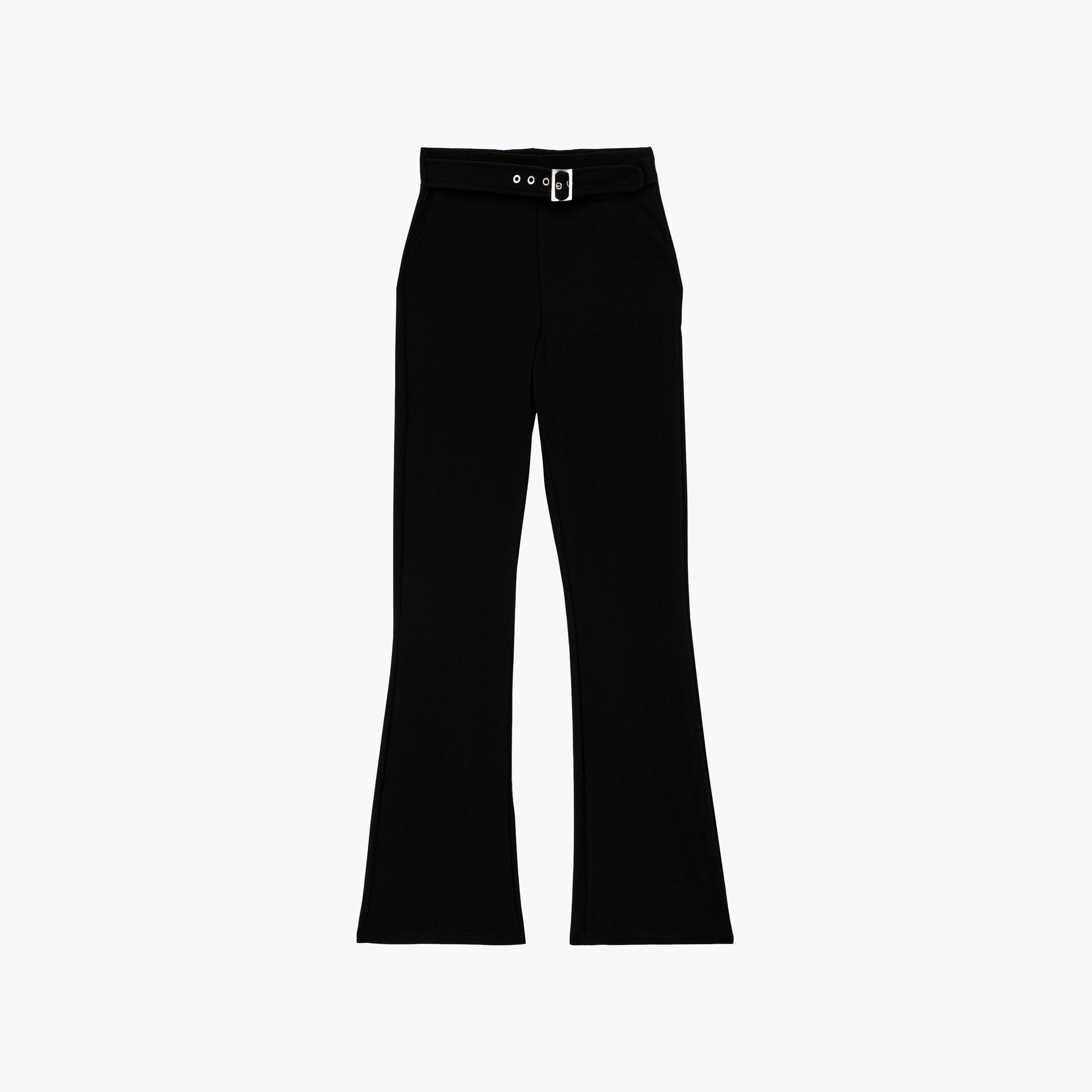 KOTON Black Plain Flared Women's Trousers-women-clothing-bottoms-trousers-image-6