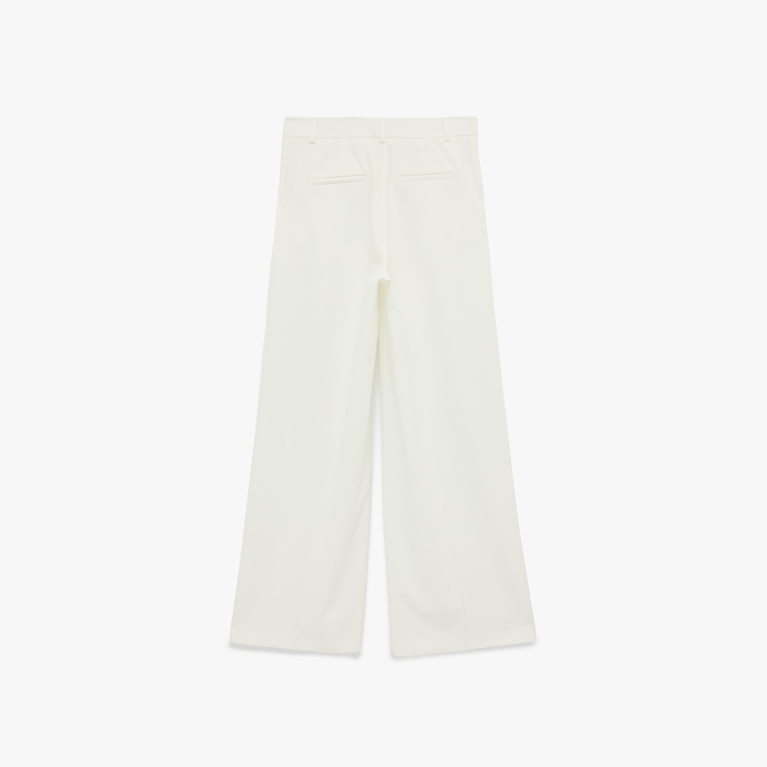 KOTON White Plain Hook and Bar Wide Leg Women's Trousers-women-clothing-bottoms-trousers-image-5
