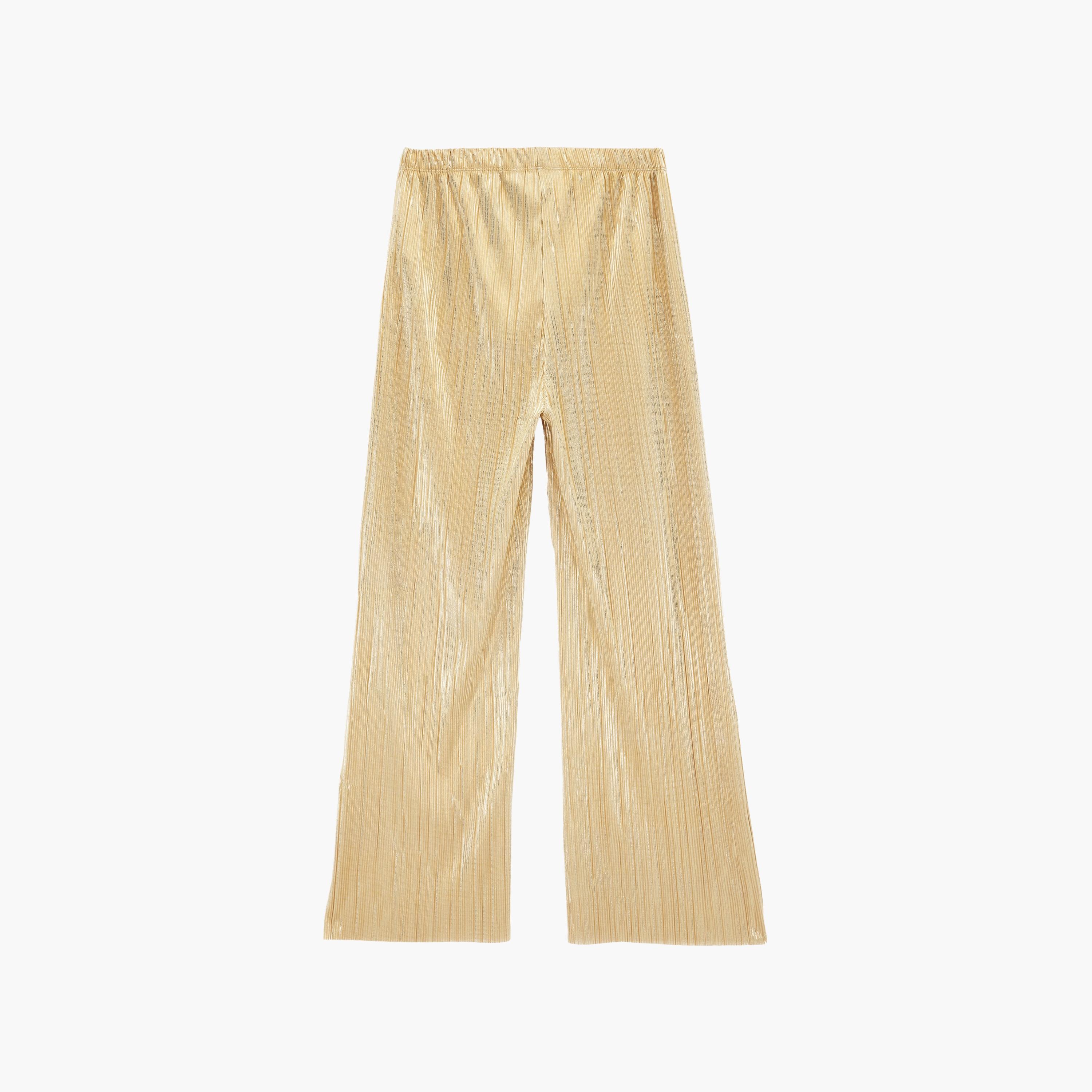 KOTON Gold Pleated Elasticated Waist Wide Leg Women's Trousers-women-clothing-bottoms-trousers-image-7