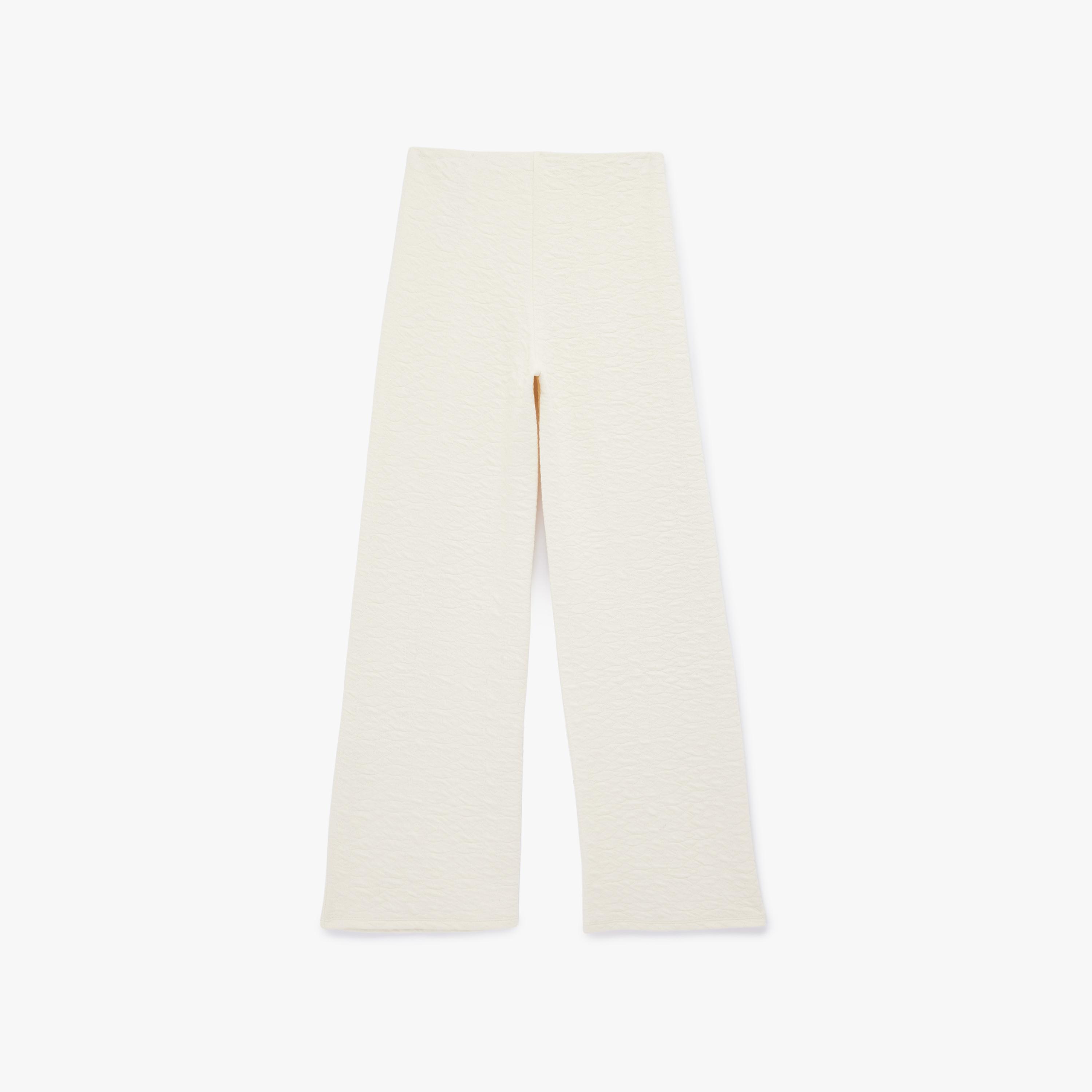 KOTON Cream Textured Cotton Straight Women's Trousers-women-clothing-bottoms-trousers-image-5