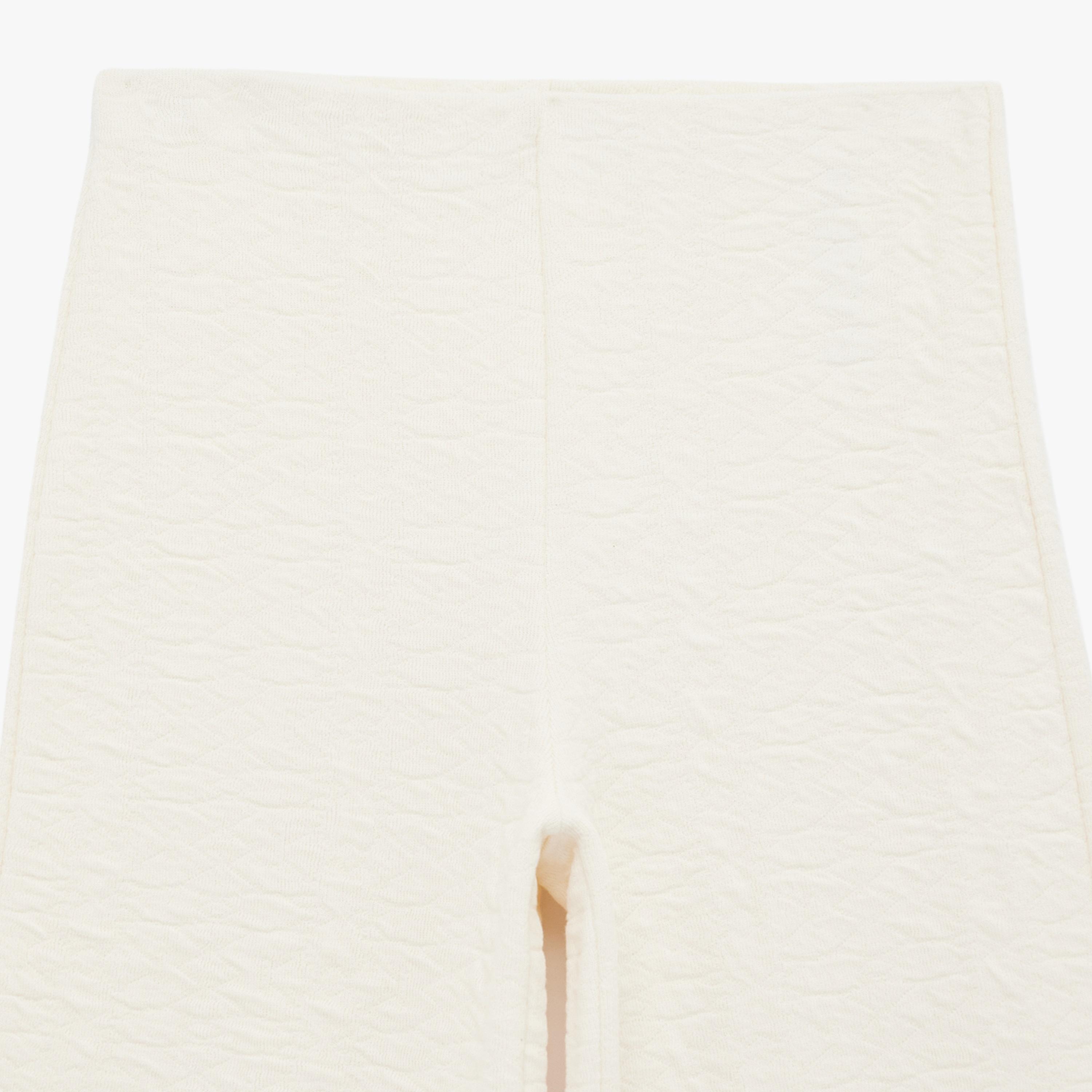 KOTON Cream Textured Cotton Straight Women's Trousers-women-clothing-bottoms-trousers-image-6