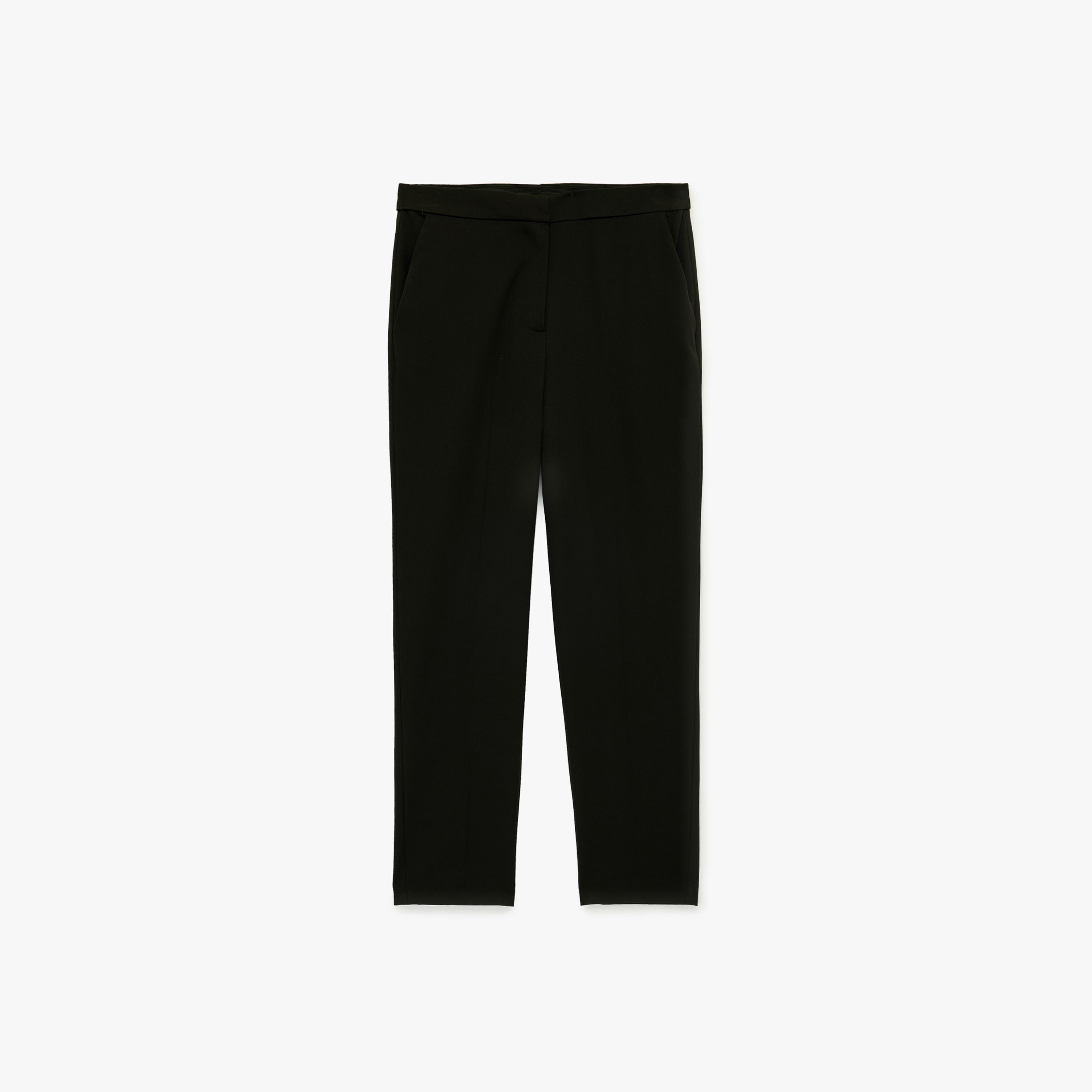 بنطال سيجارت نسائي بسحاب بلون أسود من كوتون-women-clothing-bottoms-trousers-image-4