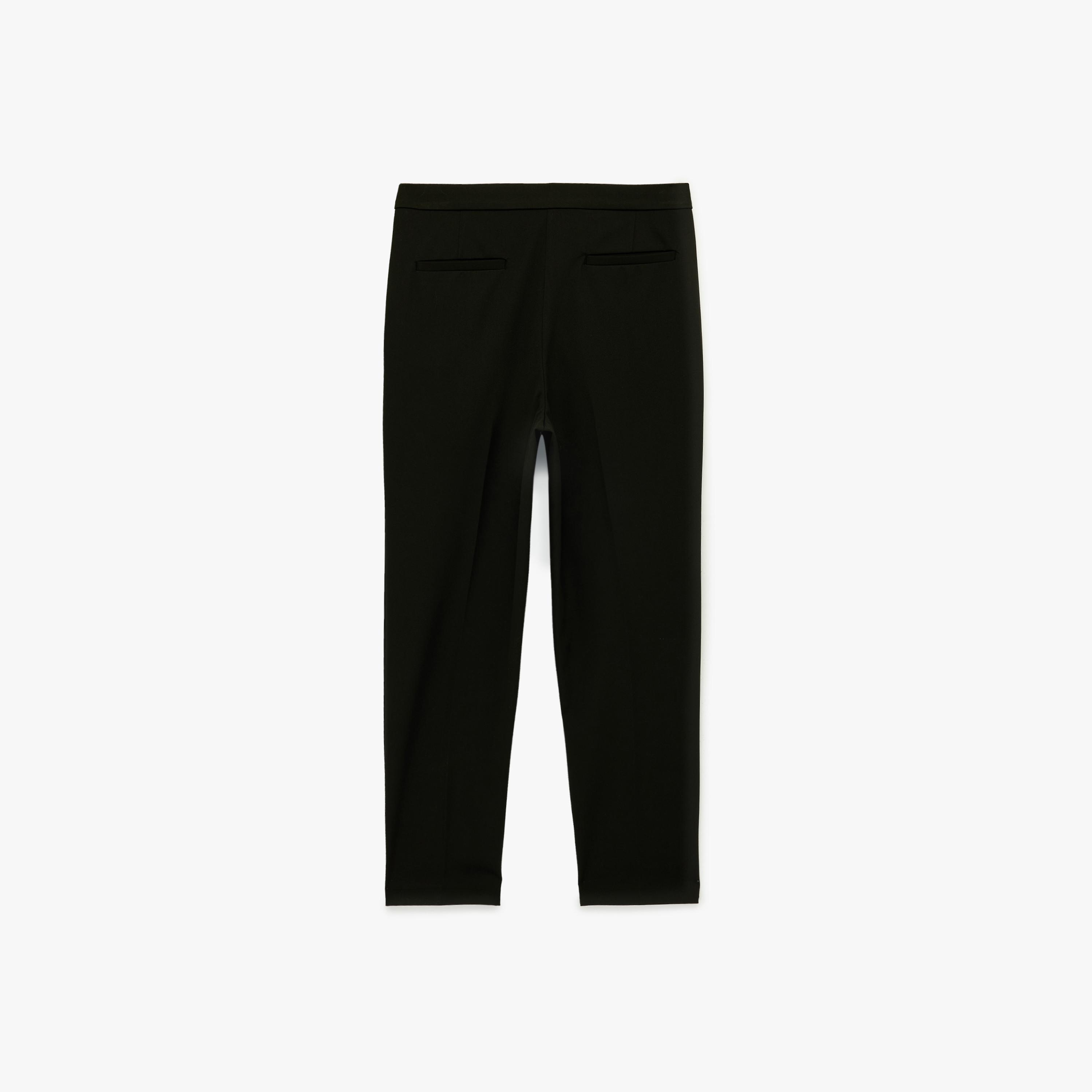 بنطال سيجارت نسائي بسحاب بلون أسود من كوتون-women-clothing-bottoms-trousers-image-5