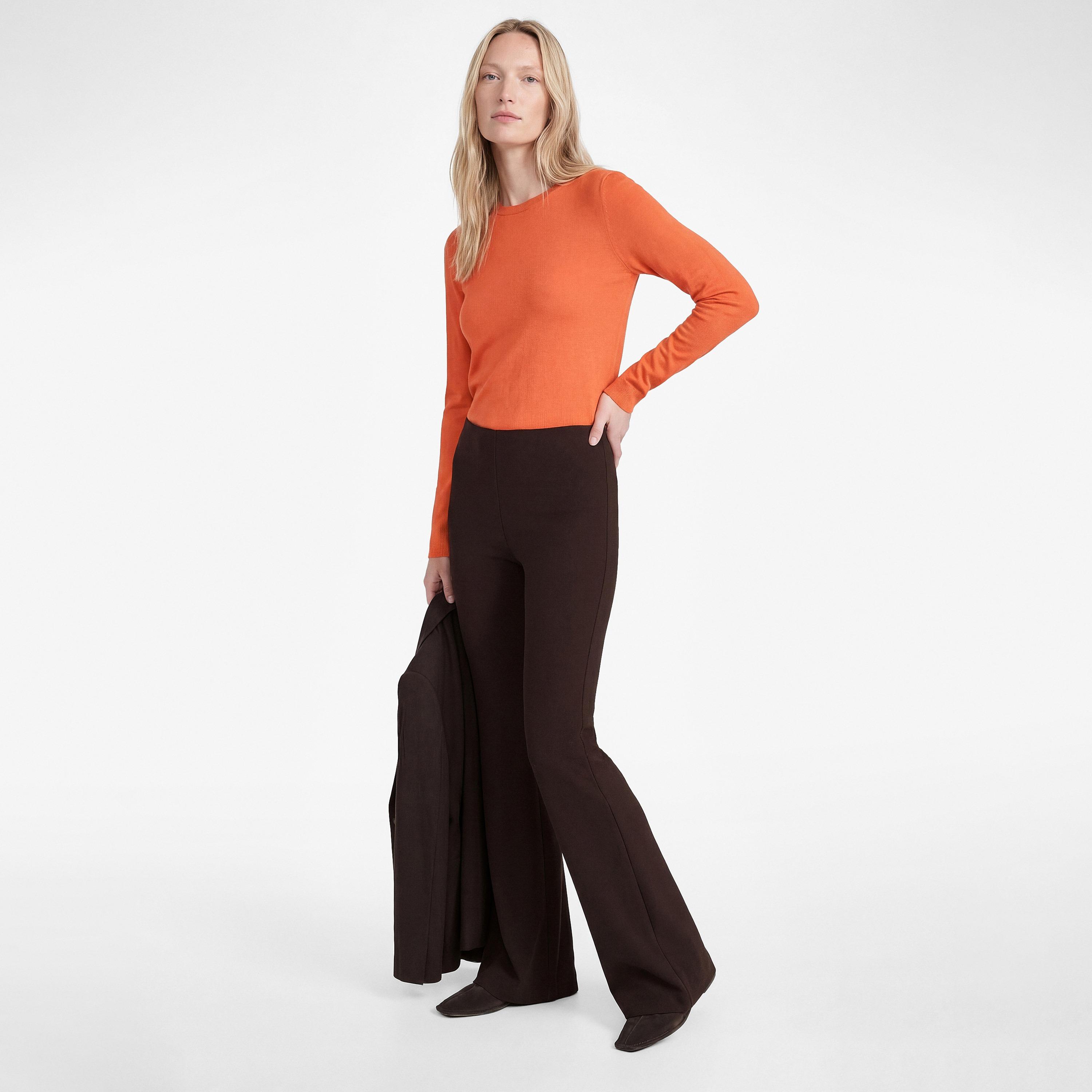 KOTON Brown Plain Modal Flared Women's Trousers-women-clothing-bottoms-trousers-image-2
