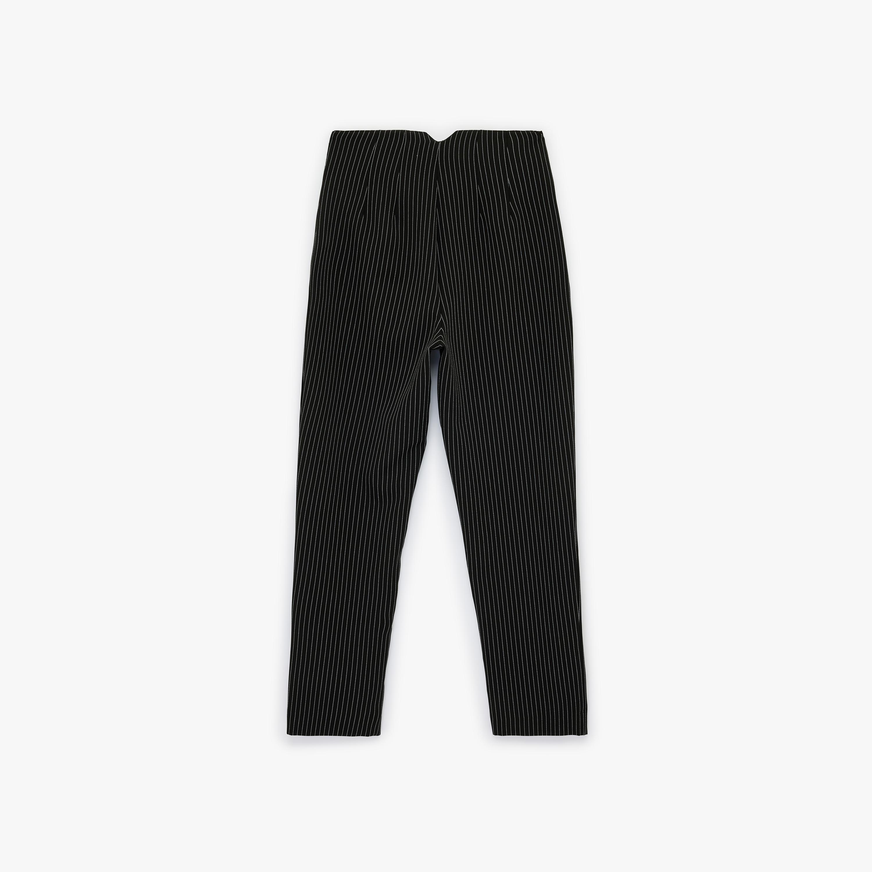 KOTON Black Striped Cigarette Women's Trousers-women-clothing-bottoms-trousers-image-4