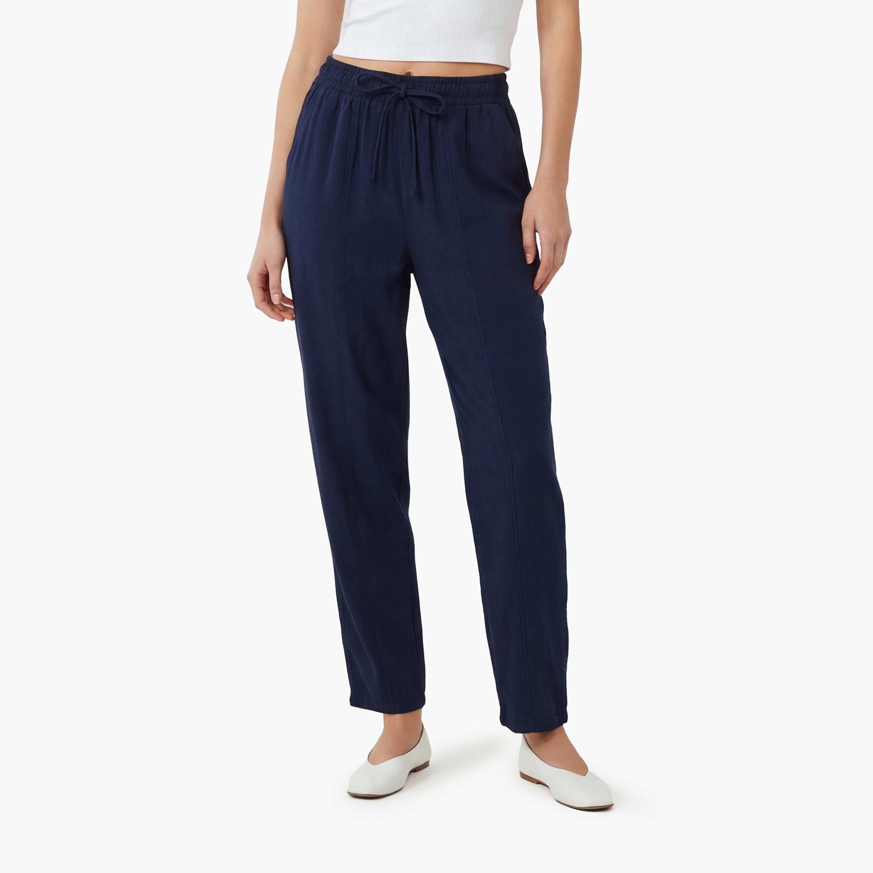 KOTON Plain Elasticated Waist Barrel Women's Trousers-women-clothing-bottoms-trousers-image-1