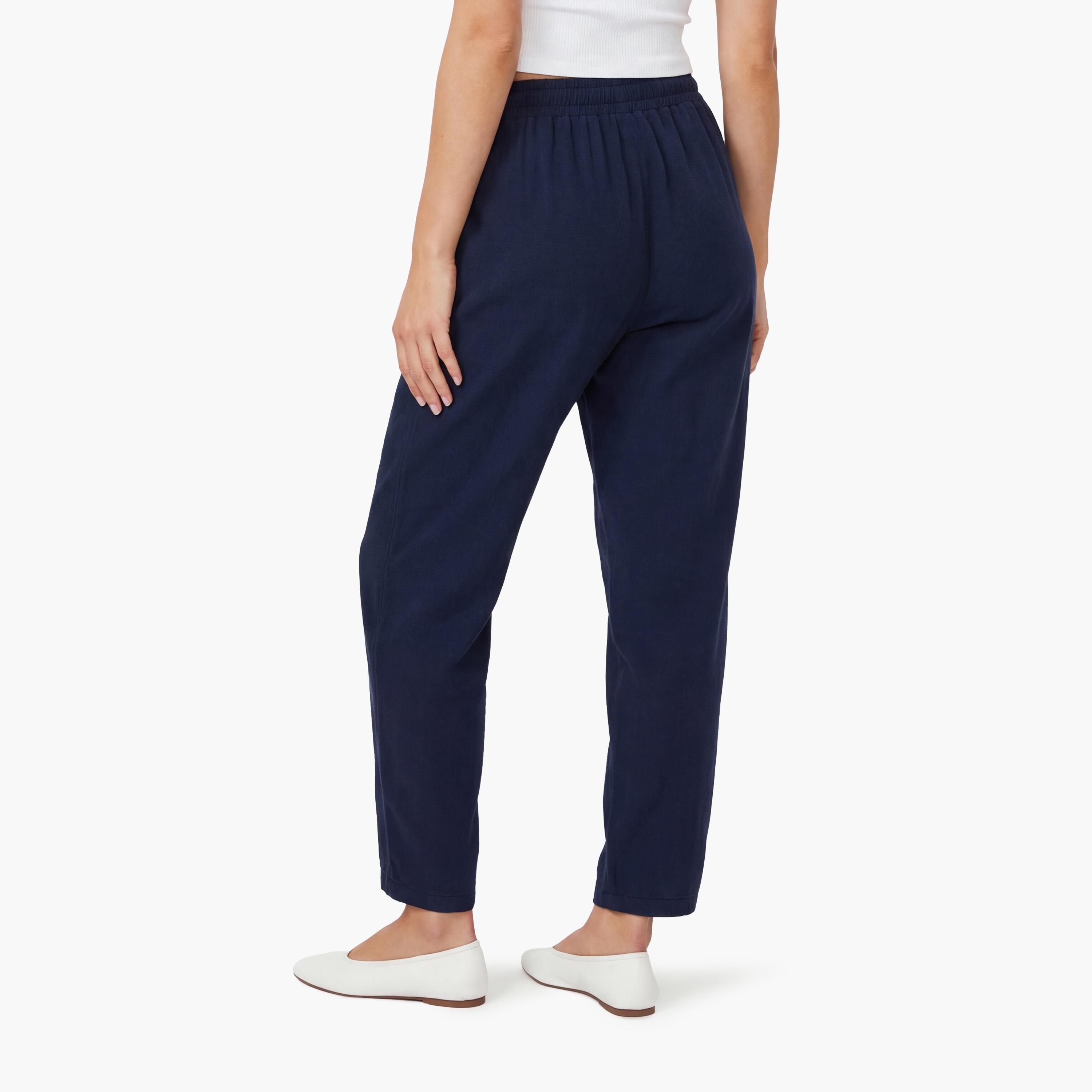 KOTON Plain Elasticated Waist Barrel Women's Trousers-women-clothing-bottoms-trousers-image-3