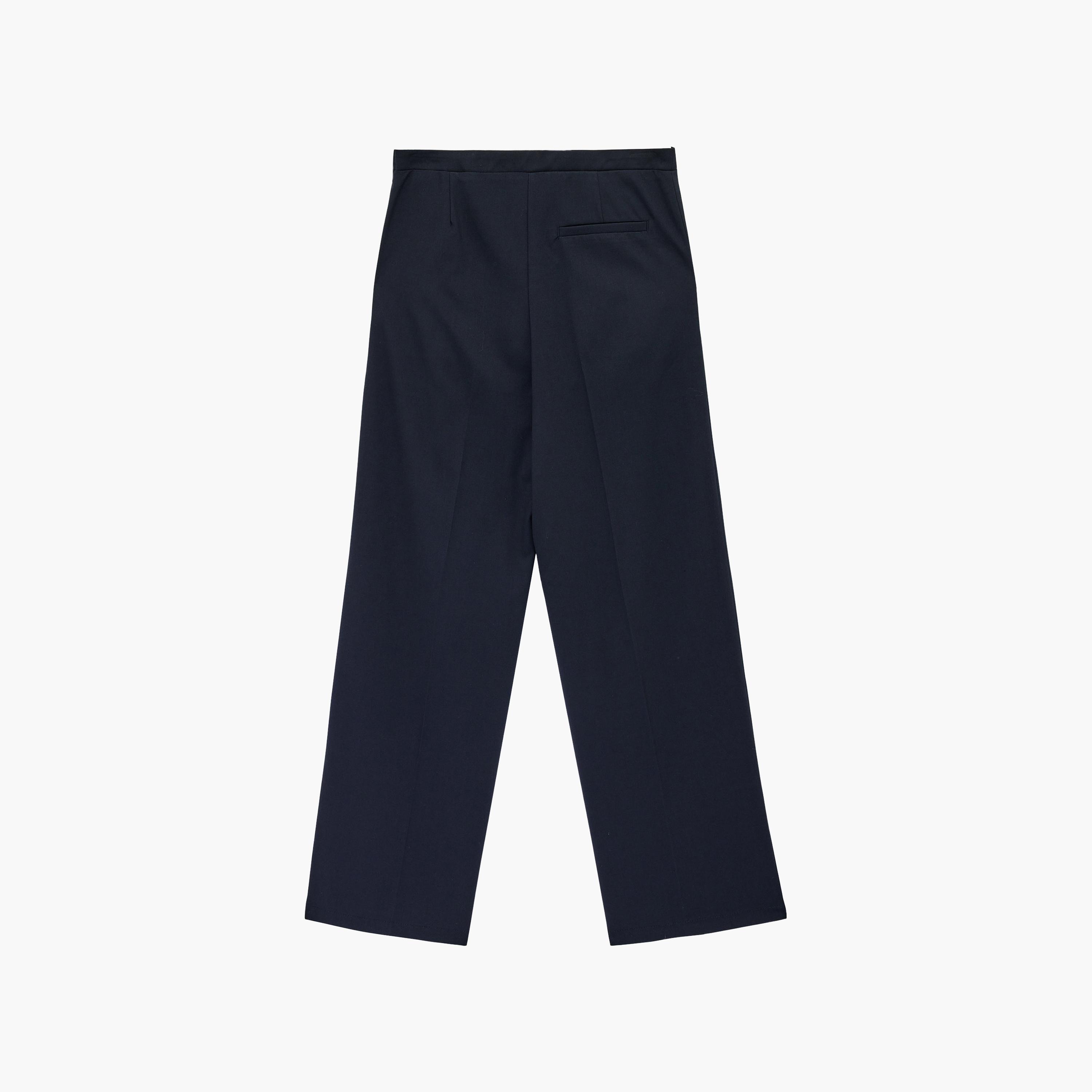 KOTON Navy Plain Drawstring Waist Wide Leg Women's Trousers-women-clothing-bottoms-trousers-image-7