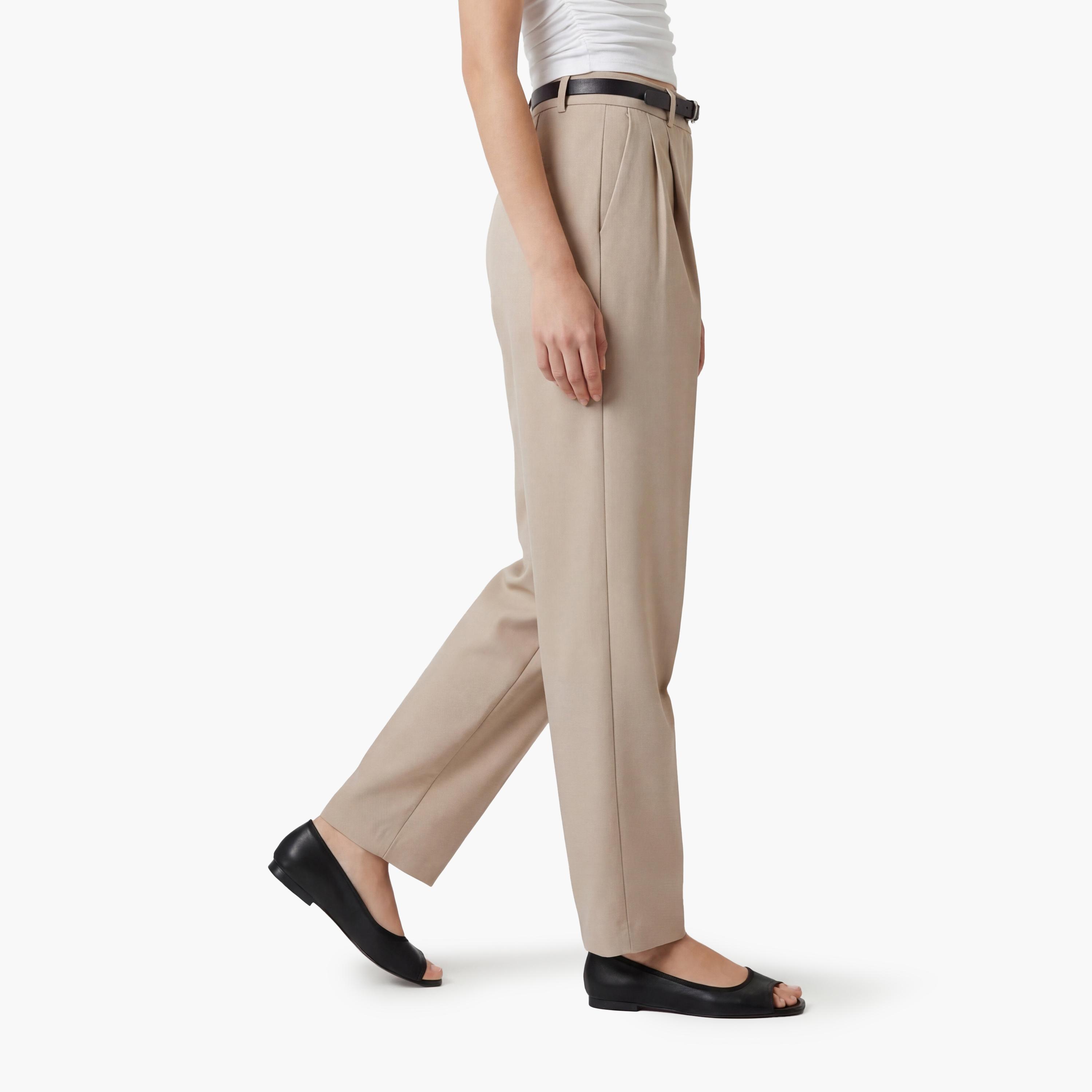 KOTON Beige Plain Hook and Bar Carrot Women's Trousers-women-clothing-bottoms-trousers-image-4