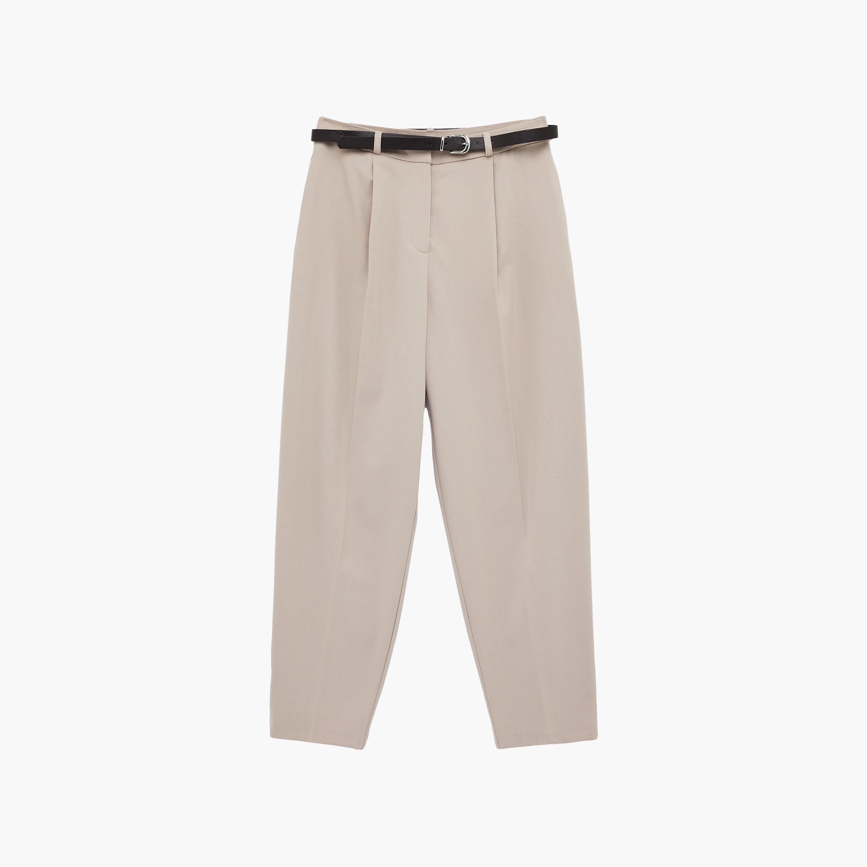 KOTON Beige Plain Hook and Bar Carrot Women's Trousers-women-clothing-bottoms-trousers-image-6