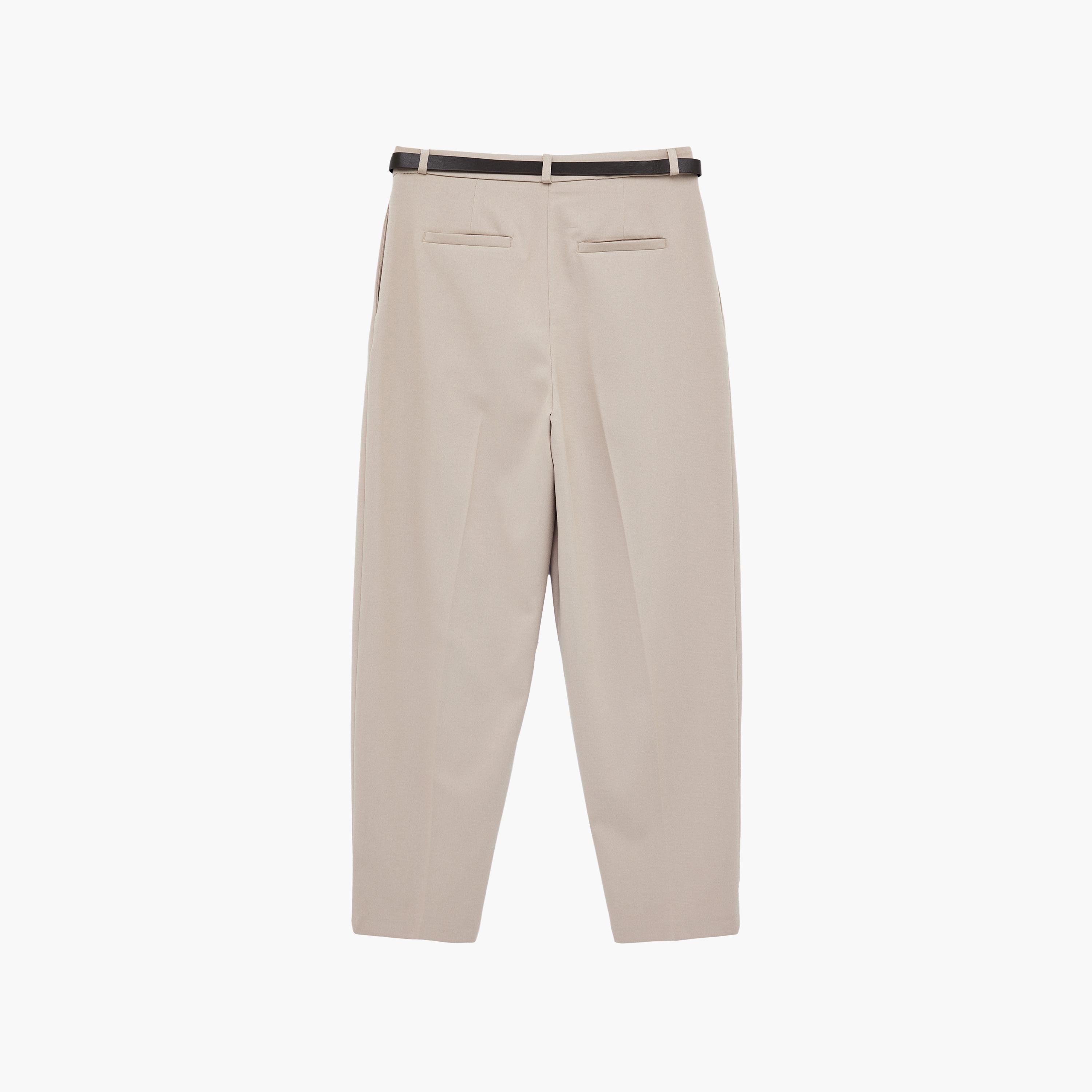 KOTON Beige Plain Hook and Bar Carrot Women's Trousers-women-clothing-bottoms-trousers-image-7