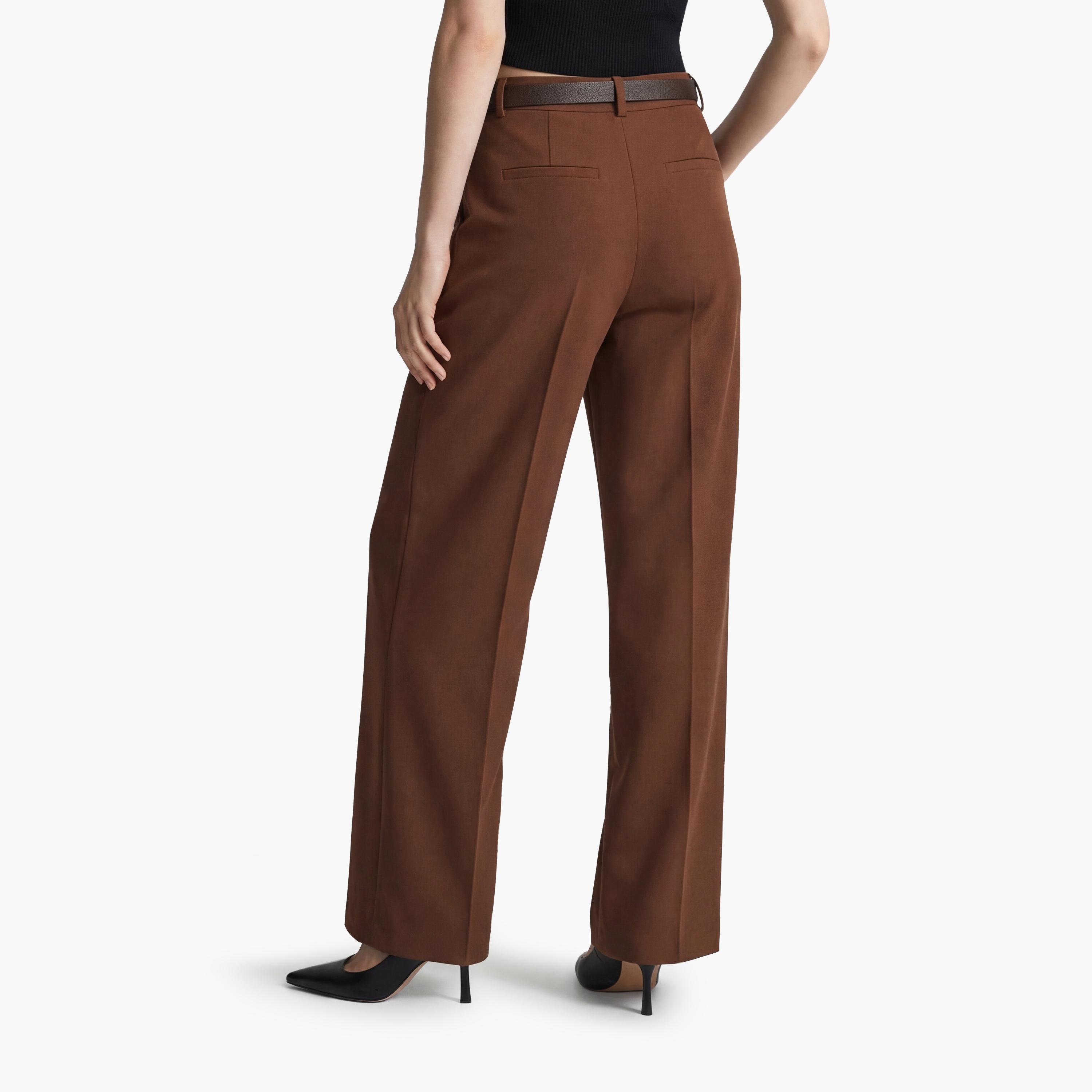 KOTON Plain Hook and Bar Wide Leg Women's Trousers-women-clothing-bottoms-trousers-image-3