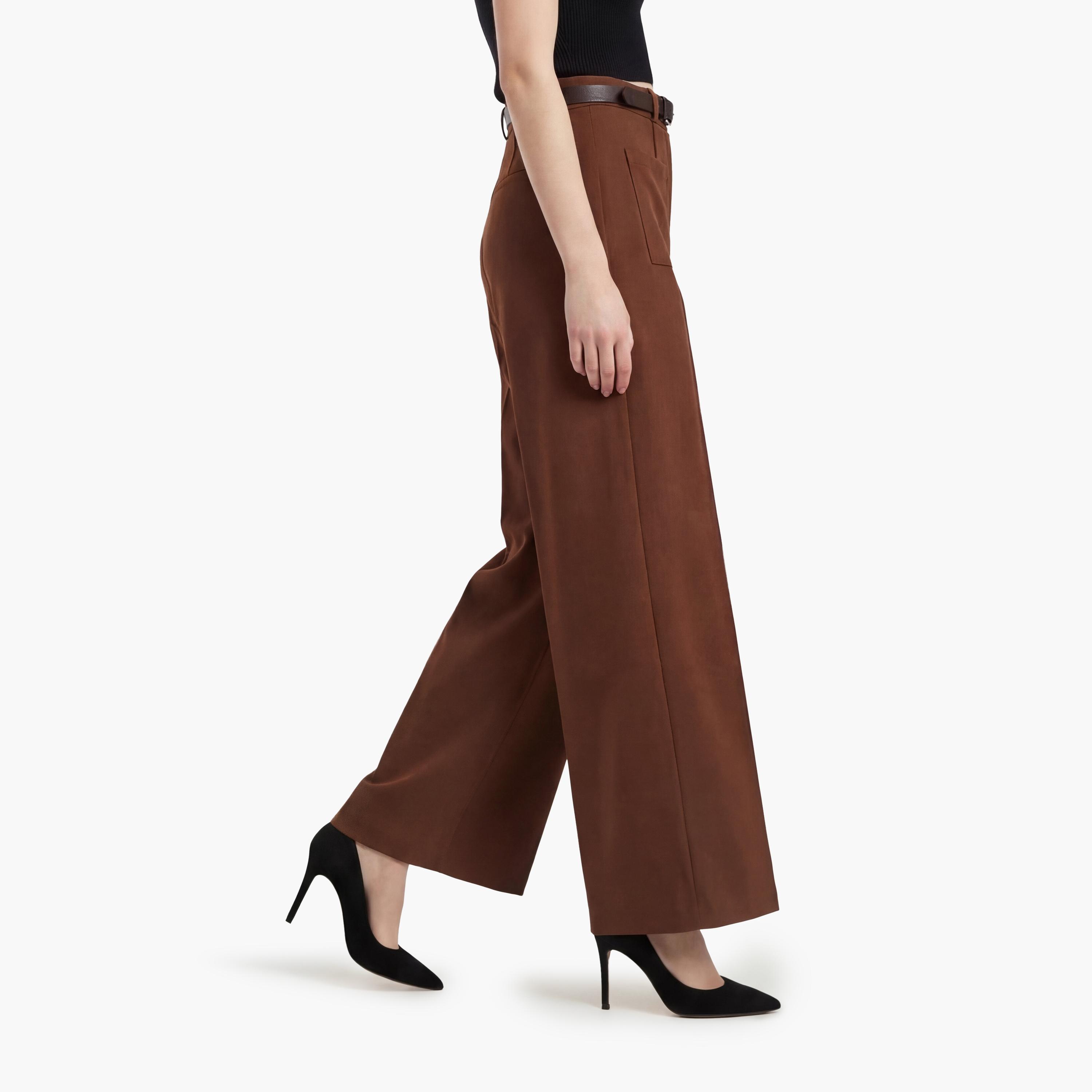 KOTON Plain Hook and Bar Wide Leg Women's Trousers-women-clothing-bottoms-trousers-image-4