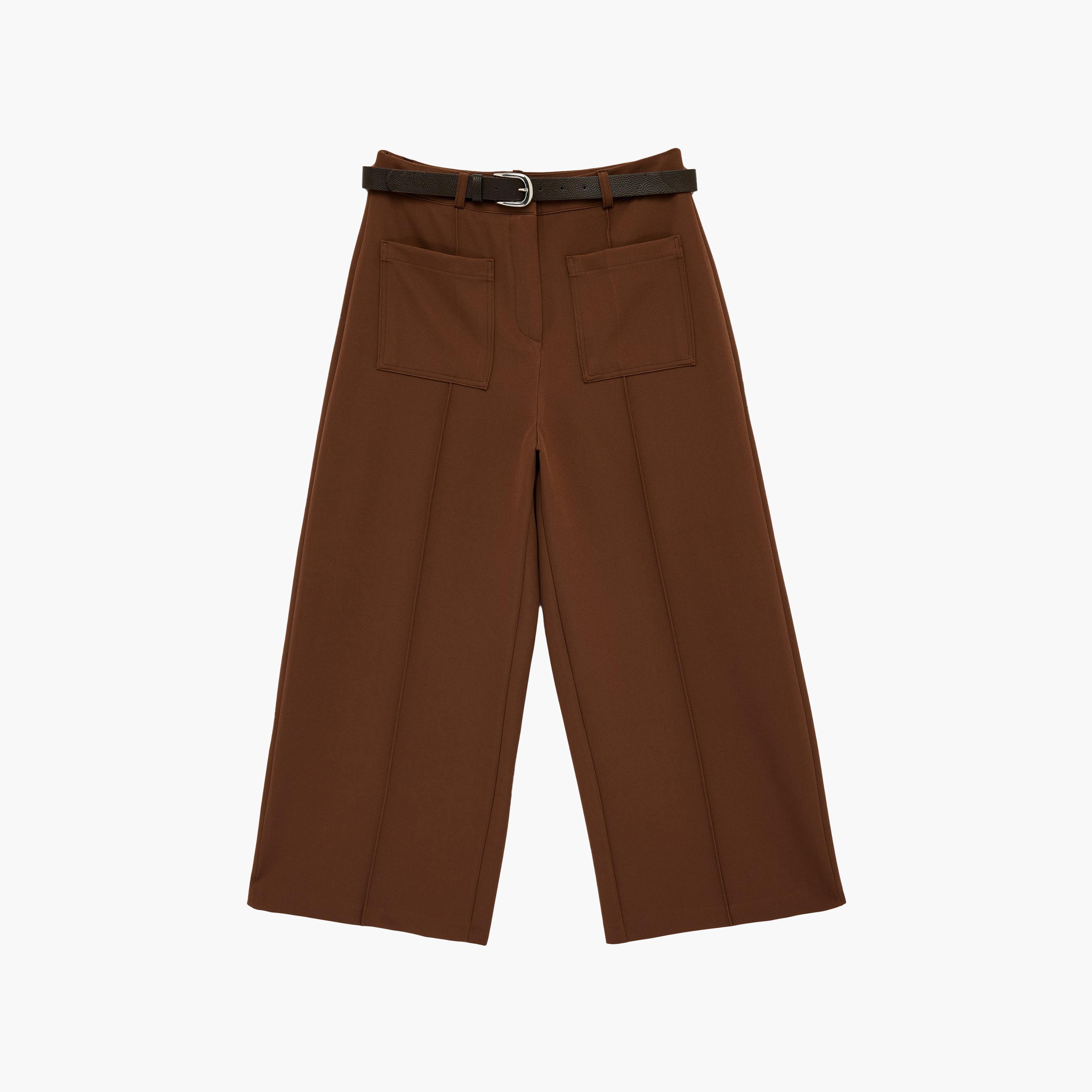 KOTON Plain Hook and Bar Wide Leg Women's Trousers-women-clothing-bottoms-trousers-image-6