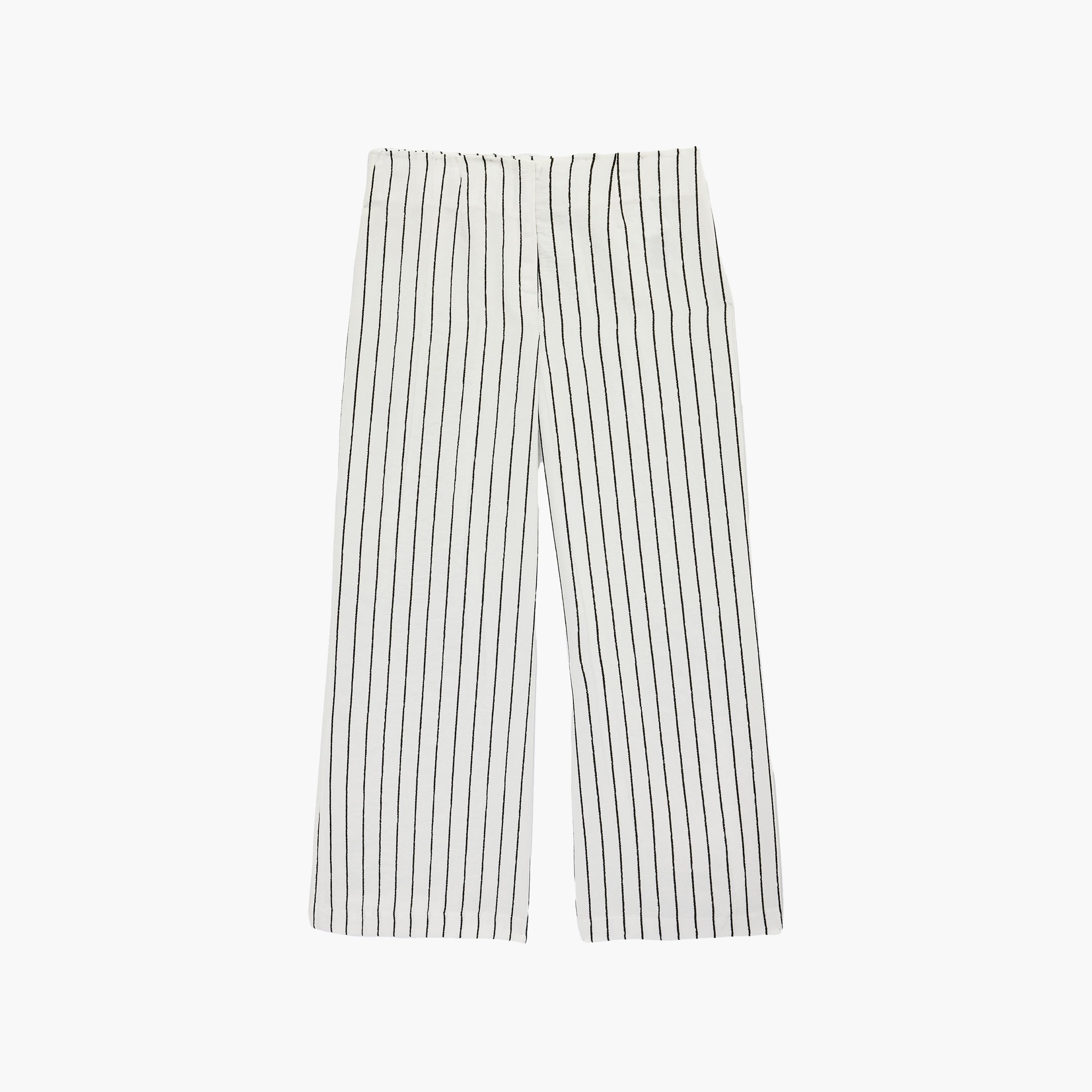 KOTON White Striped Modal Zipper Wide Leg Women's Trousers-women-clothing-bottoms-trousers-image-6