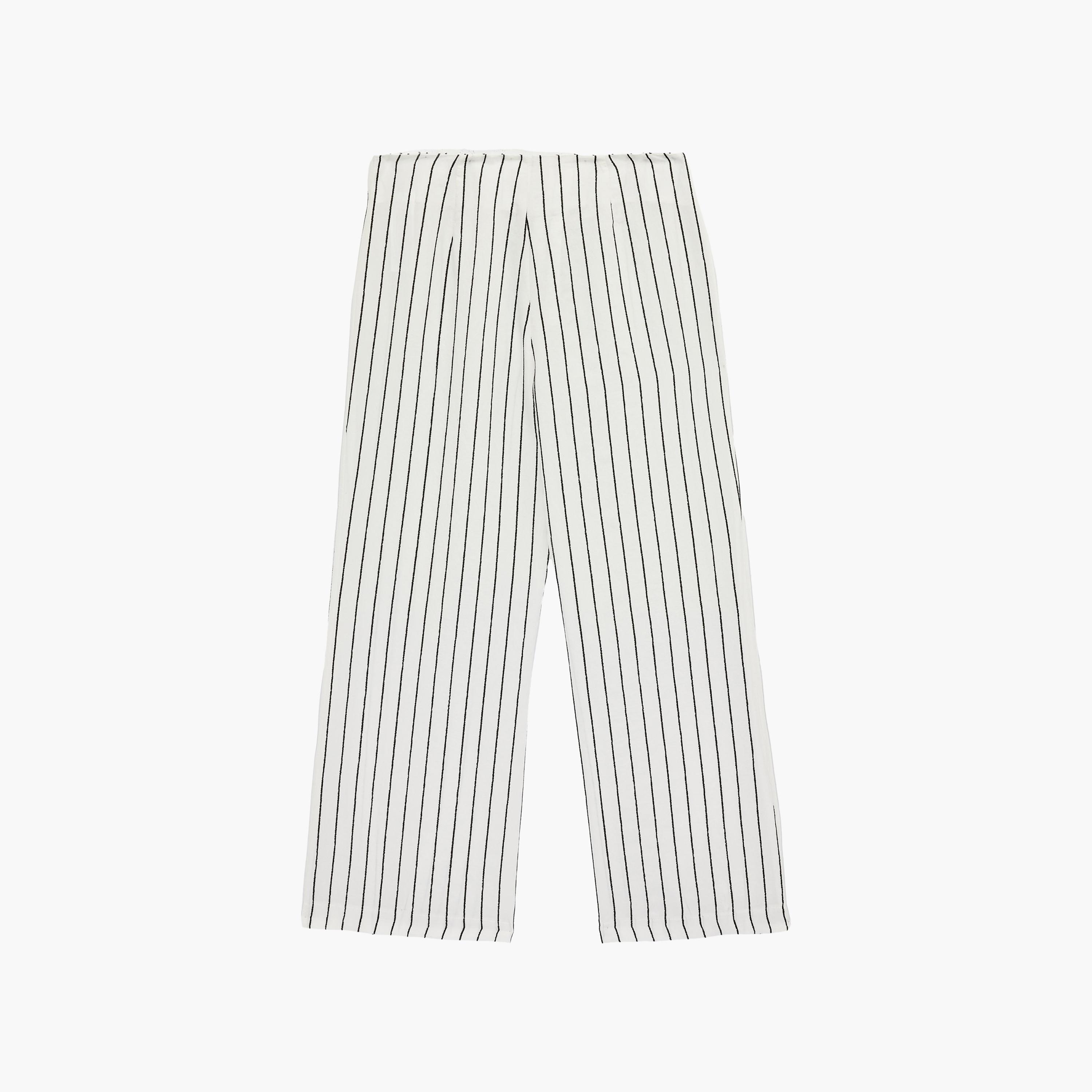 KOTON White Striped Modal Zipper Wide Leg Women's Trousers-women-clothing-bottoms-trousers-image-7