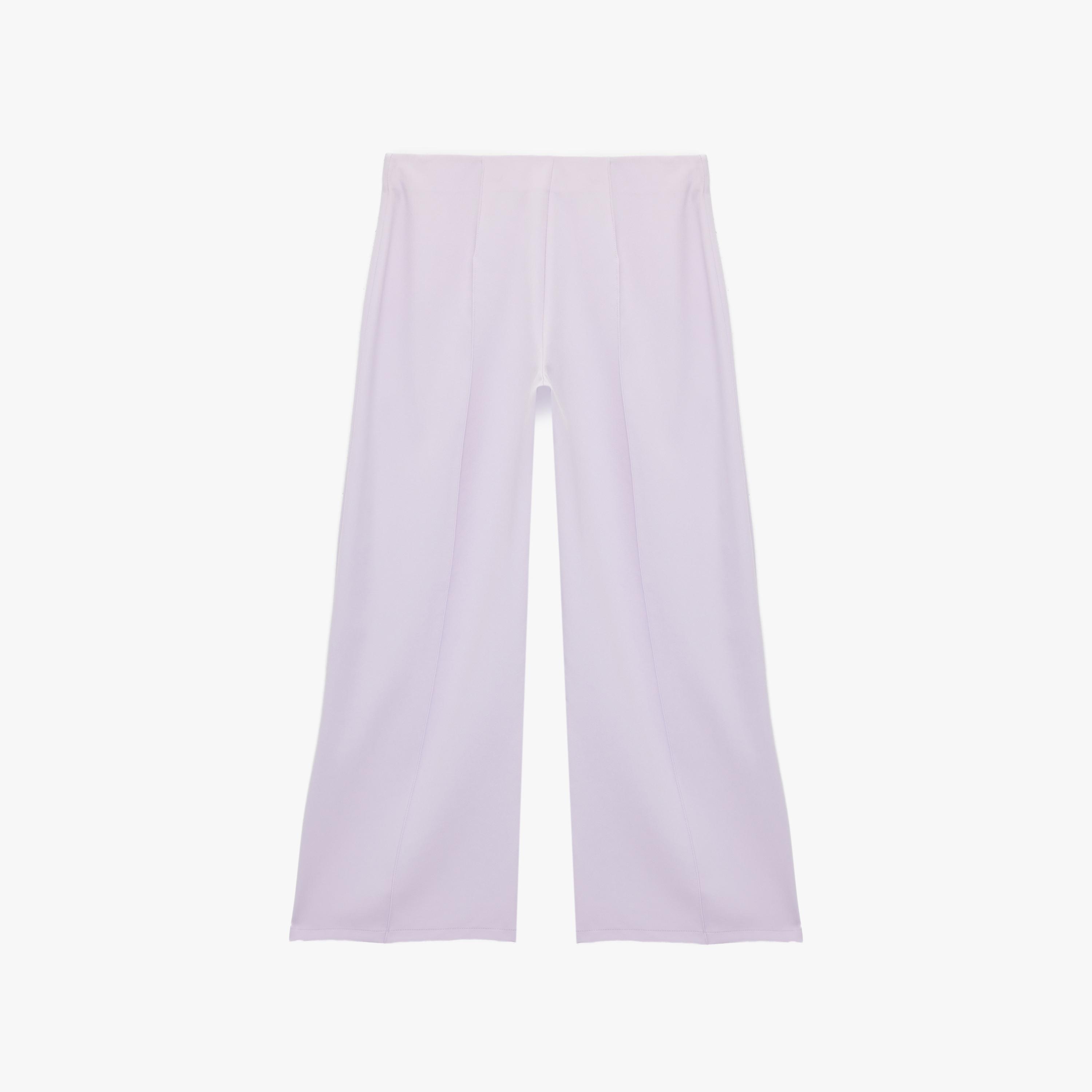 KOTON Plain Crepe Concealed Zip Wide Leg Women's Trousers-women-clothing-bottoms-trousers-image-4