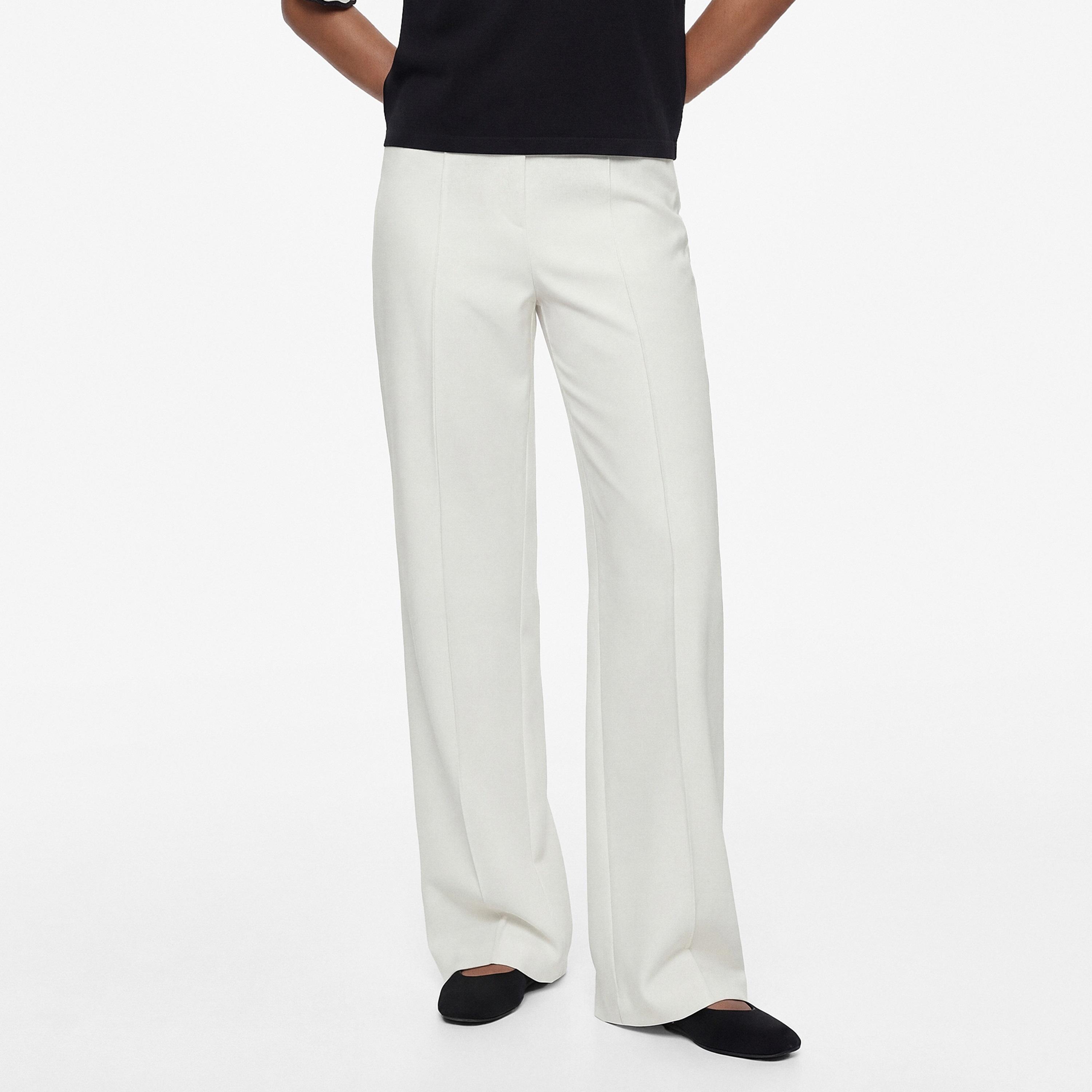 KOTON Plain Crepe Concealed Zip Wide Leg Women's Trousers-women-clothing-bottoms-trousers-image-1