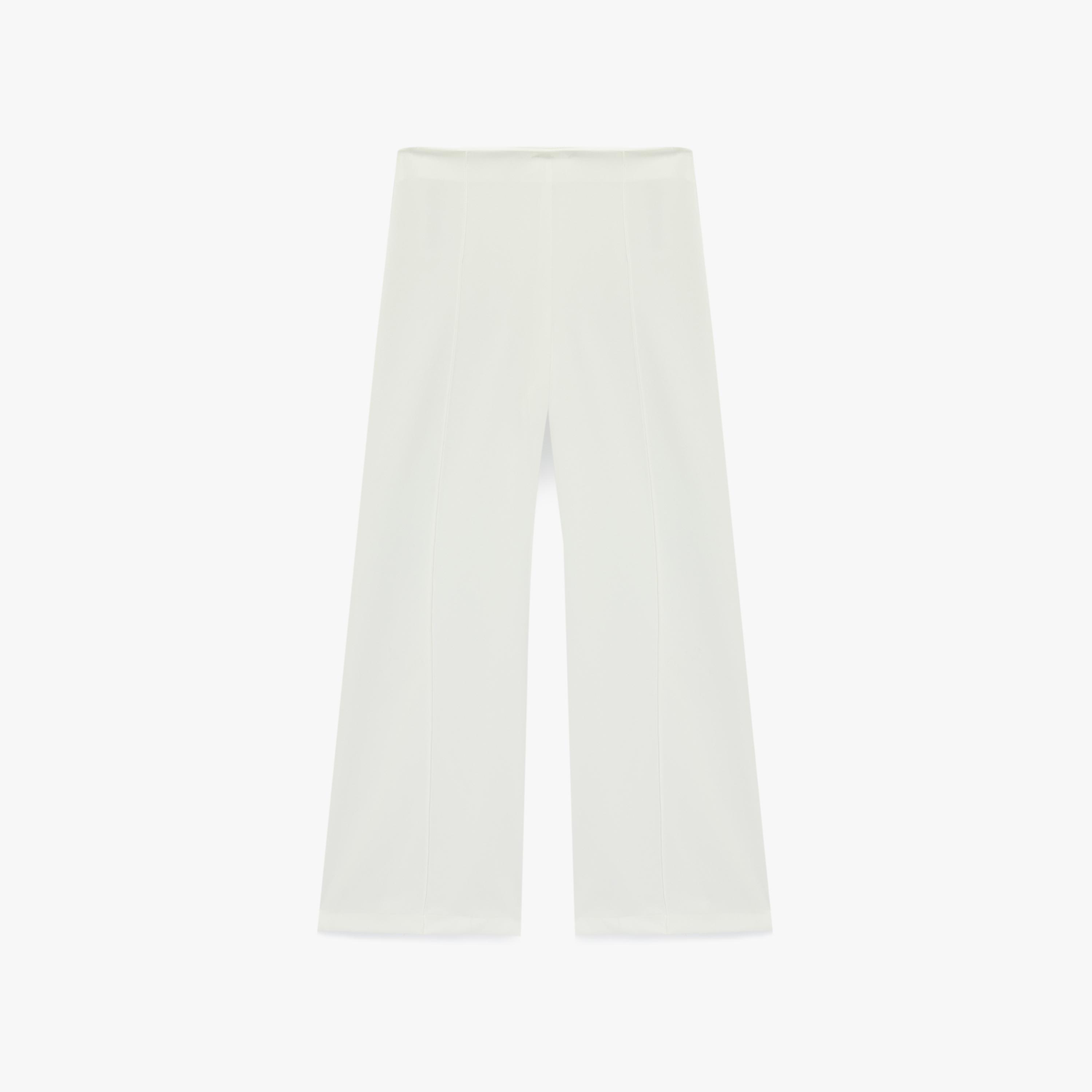 KOTON Plain Crepe Concealed Zip Wide Leg Women's Trousers-women-clothing-bottoms-trousers-image-4
