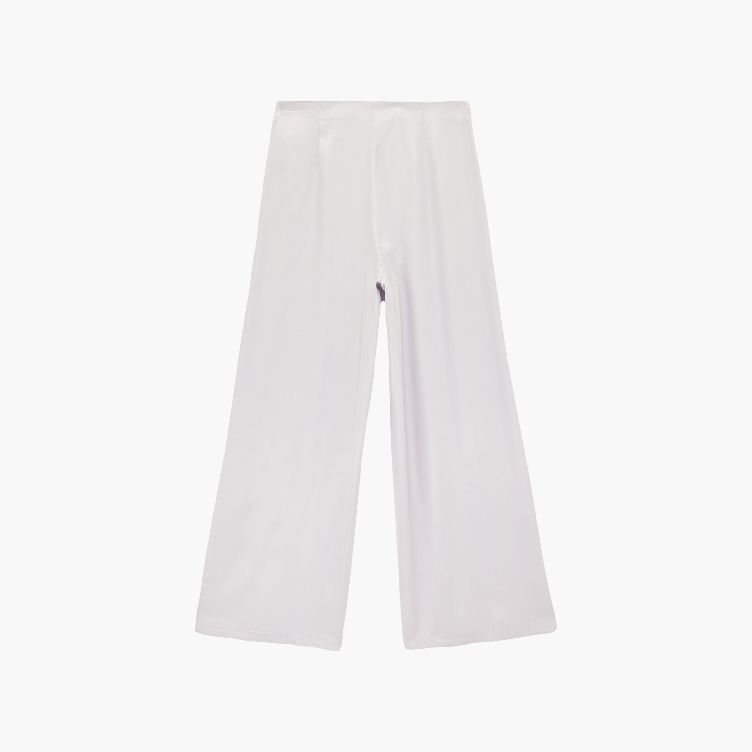 KOTON Plain Satin Concealed Zip Wide Leg Women's Trousers-women-clothing-bottoms-trousers-image-7