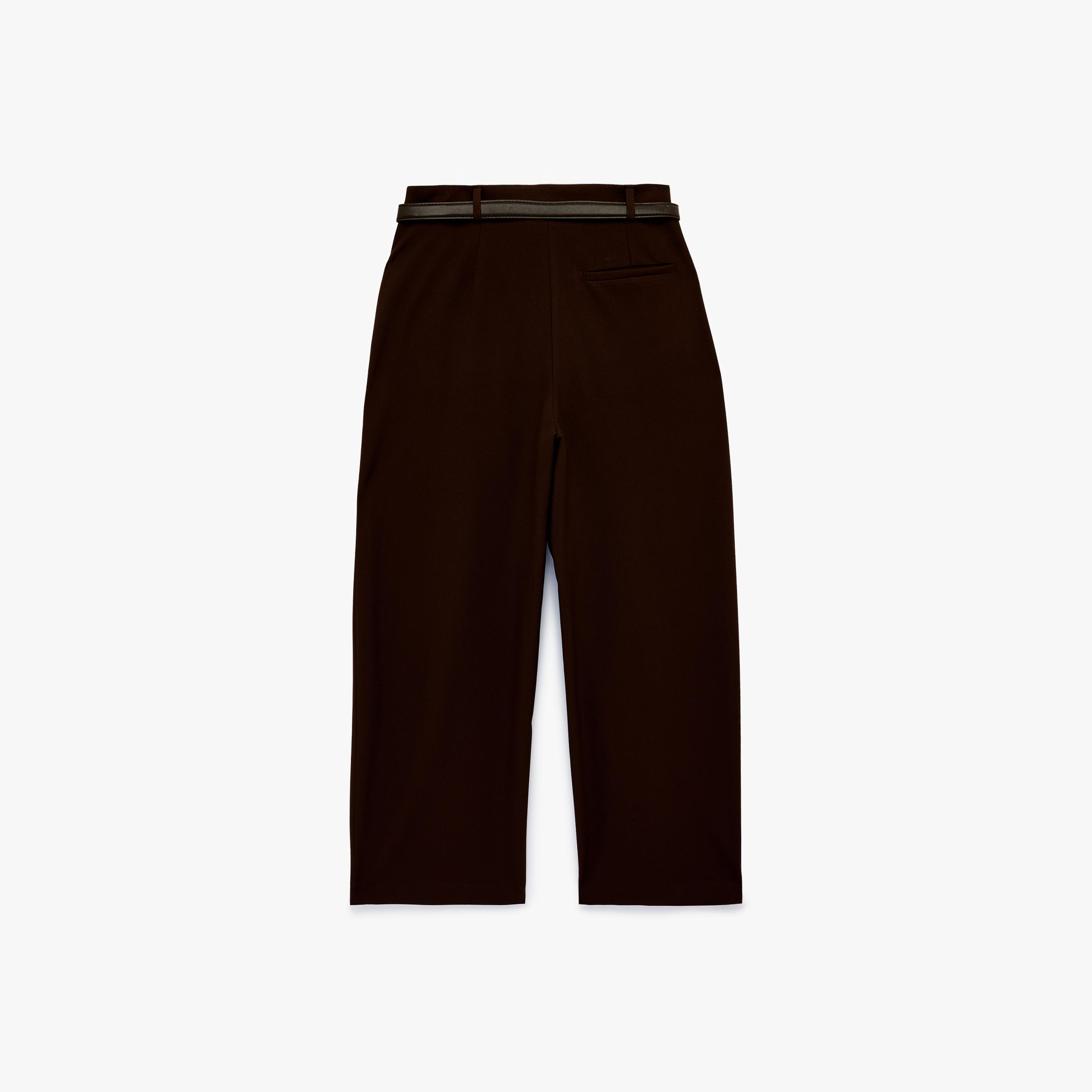 بنطال نسائي بقصة مستقيمة وسحاب بلون بني من كوتون-women-clothing-bottoms-trousers-image-5