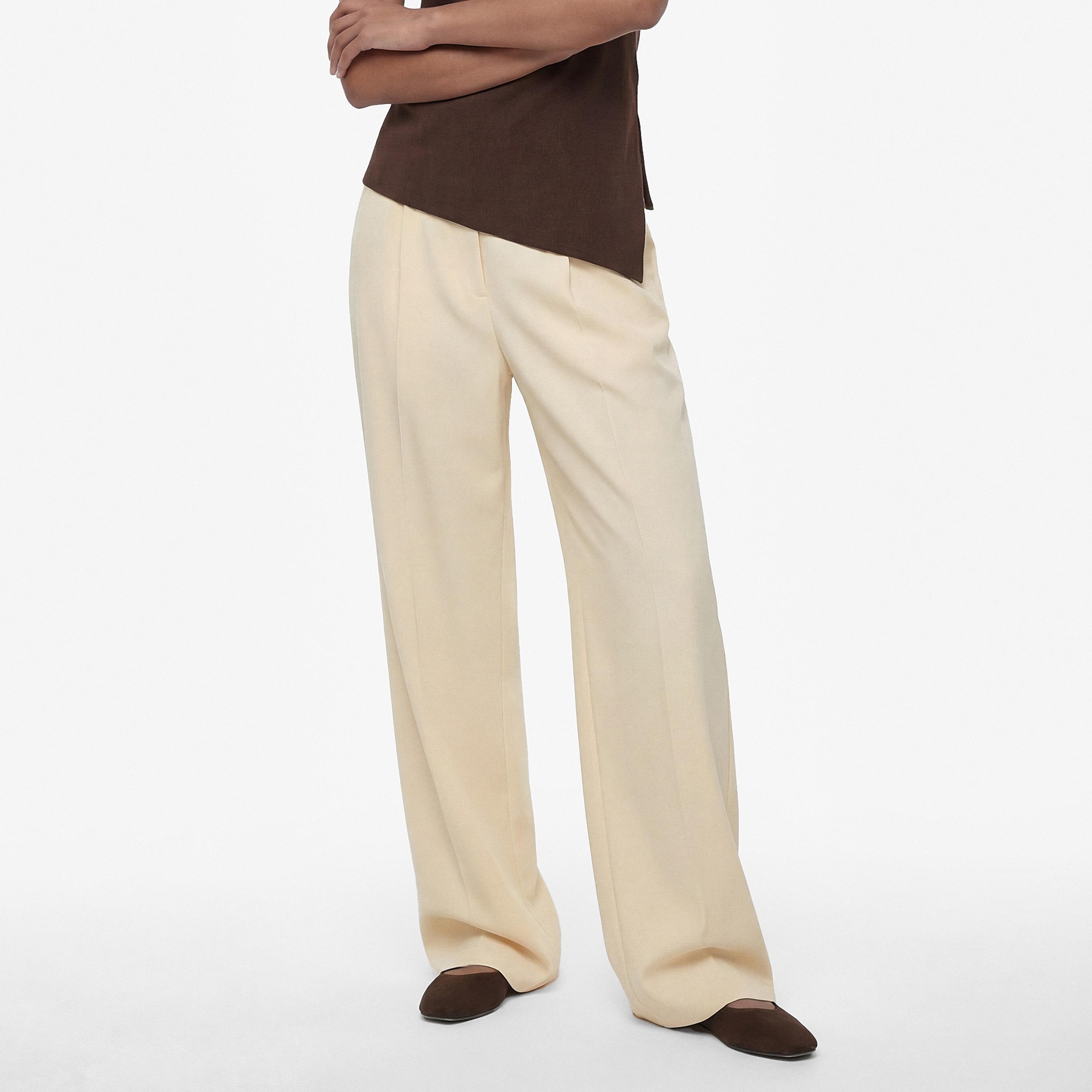 KOTON Plain Hook and Bar Wide Leg Women's Trousers-women-clothing-bottoms-trousers-image-1