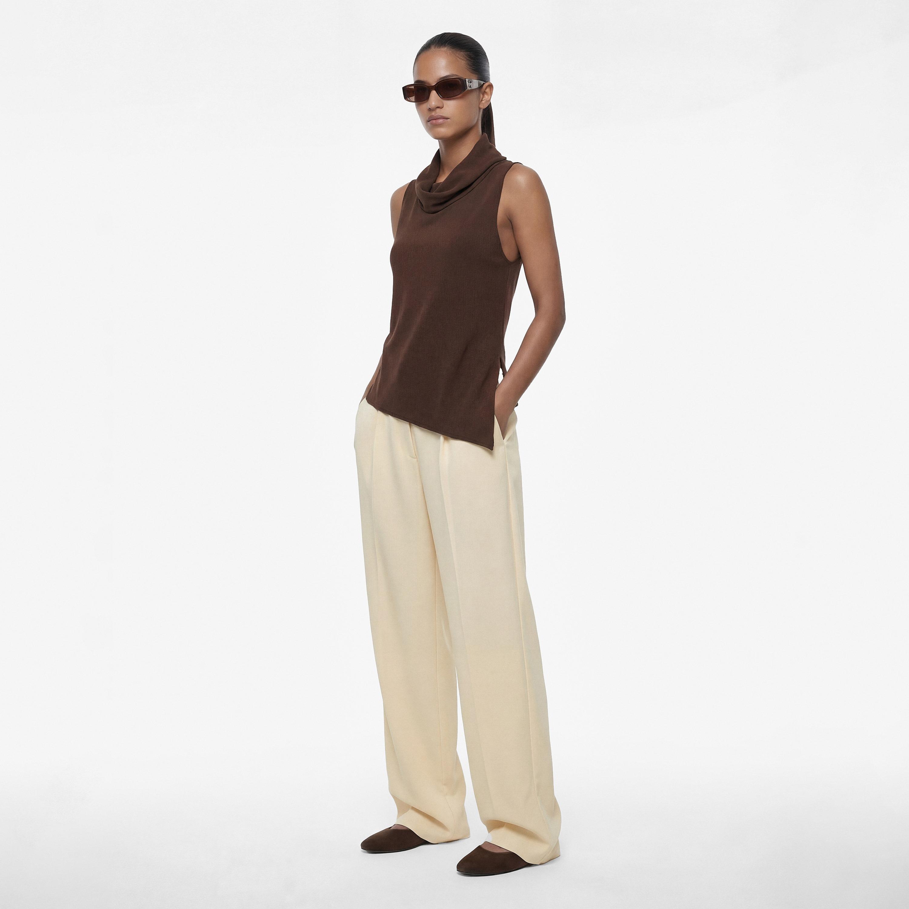 KOTON Plain Hook and Bar Wide Leg Women's Trousers-women-clothing-bottoms-trousers-image-2