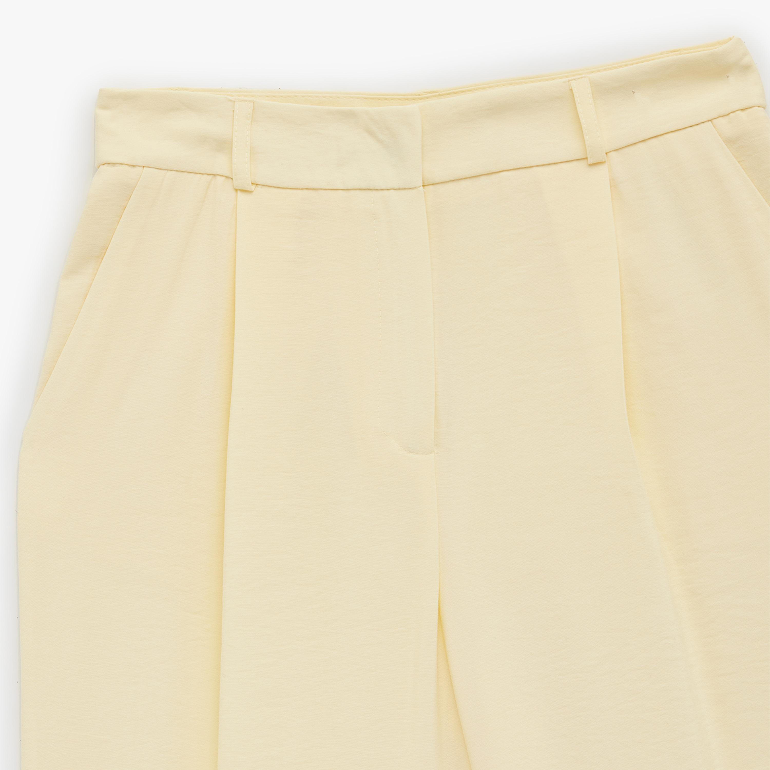 KOTON Plain Hook and Bar Wide Leg Women's Trousers-women-clothing-bottoms-trousers-image-5
