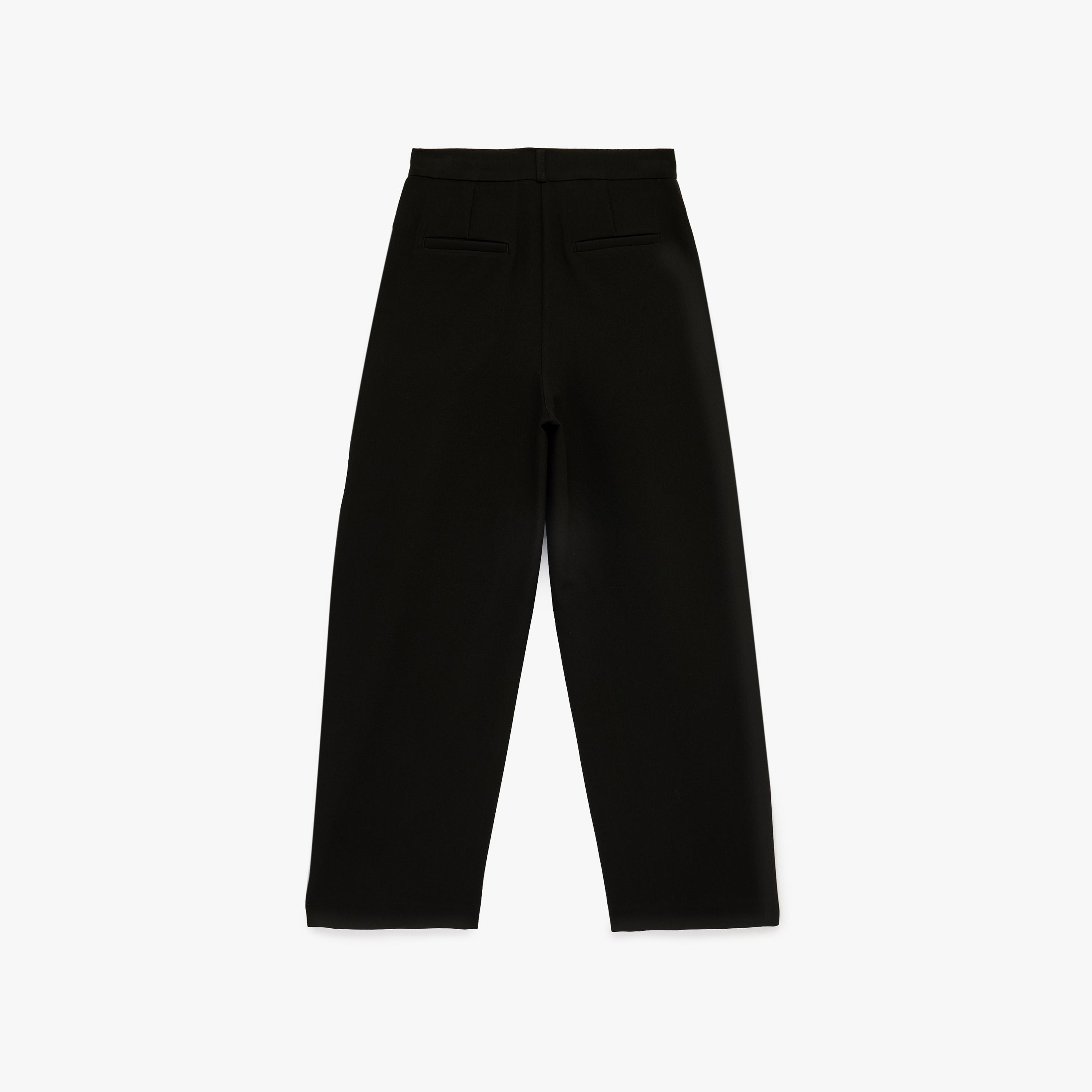 KOTON Black Plain Hook and Bar Barrel Women's Trousers-women-clothing-bottoms-trousers-image-5