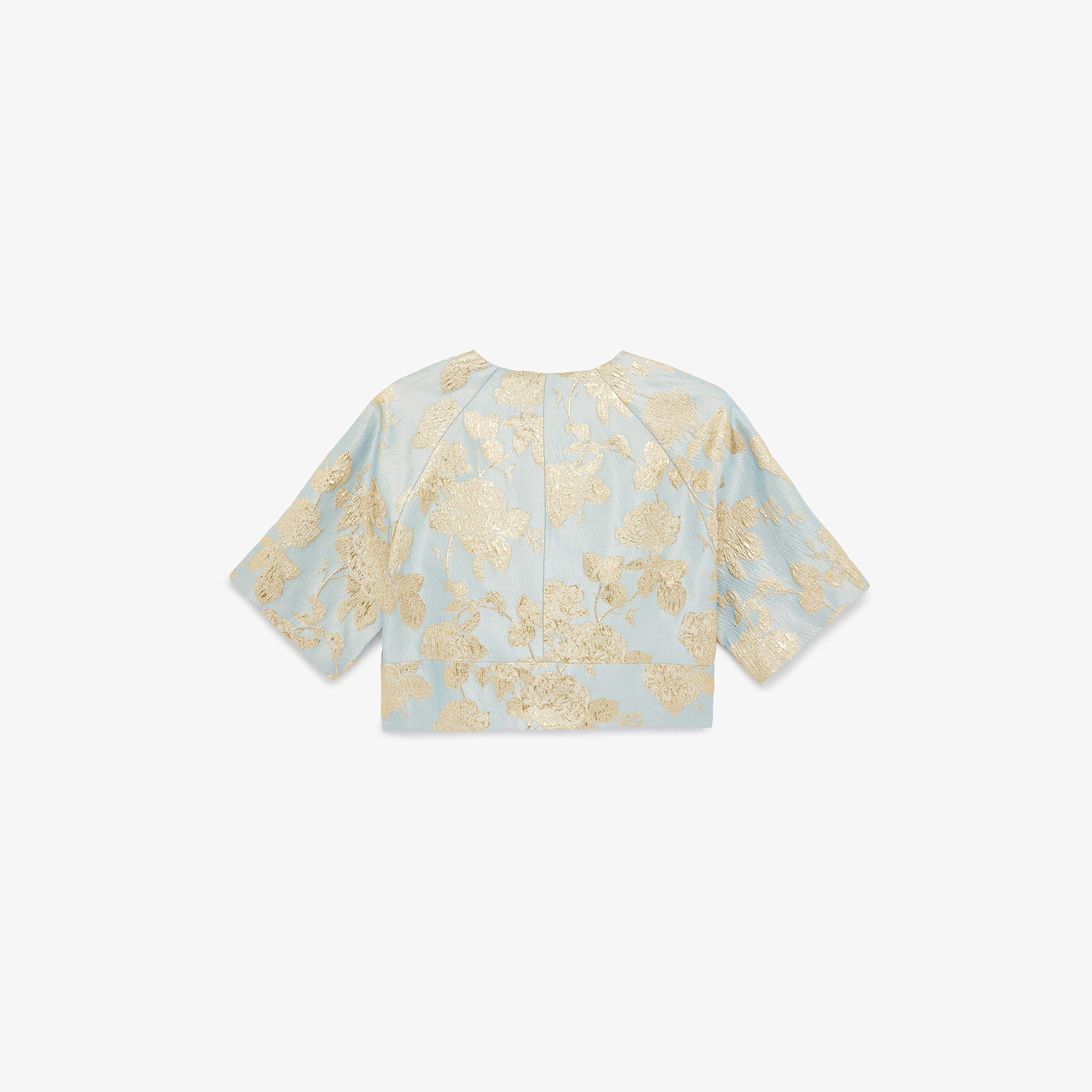 KOTON Blue Floral Metallic Embroidered Women's Top-women-clothing-shirtsandblouses-blouses-image-5