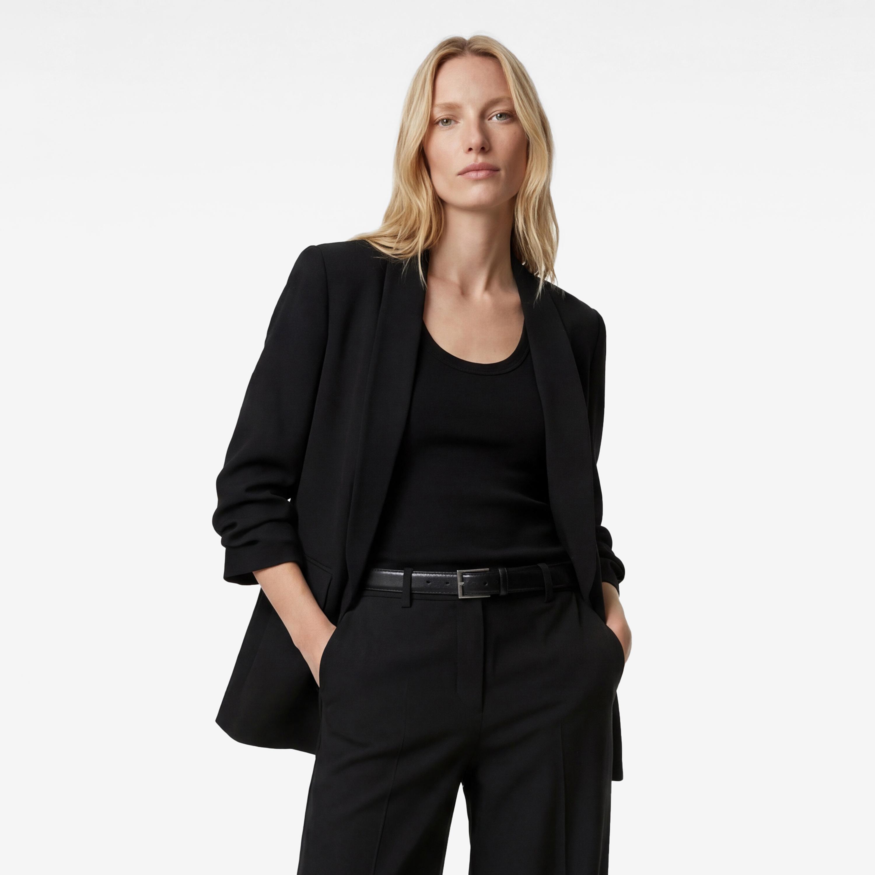 KOTON Shawl Lapel Women's Single Breasted Blazer-women-clothing-coatsandjackets-blazers-image-1