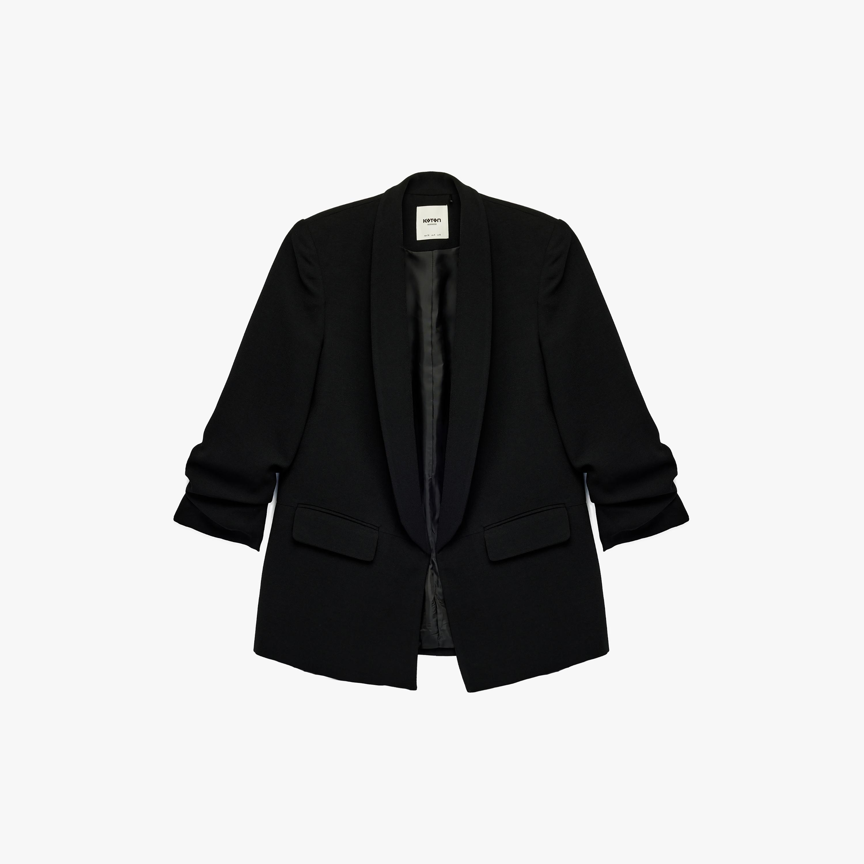 KOTON Shawl Lapel Women's Single Breasted Blazer-women-clothing-coatsandjackets-blazers-image-3
