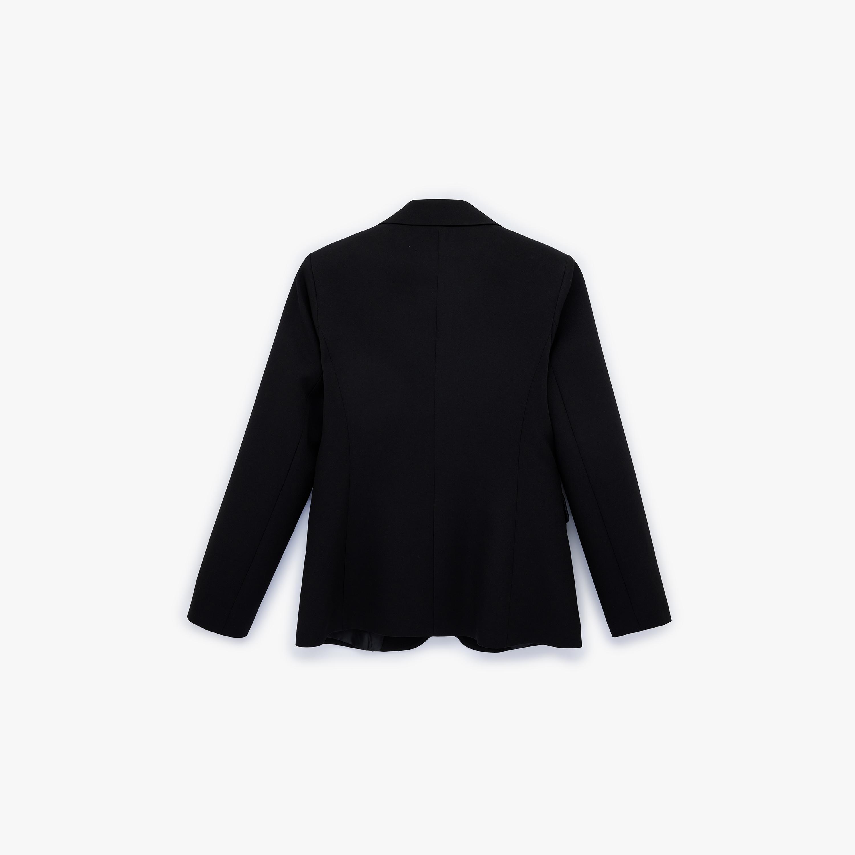 KOTON Black Lapel Collar Women's Single Breasted Blazer-women-clothing-coatsandjackets-blazers-image-4