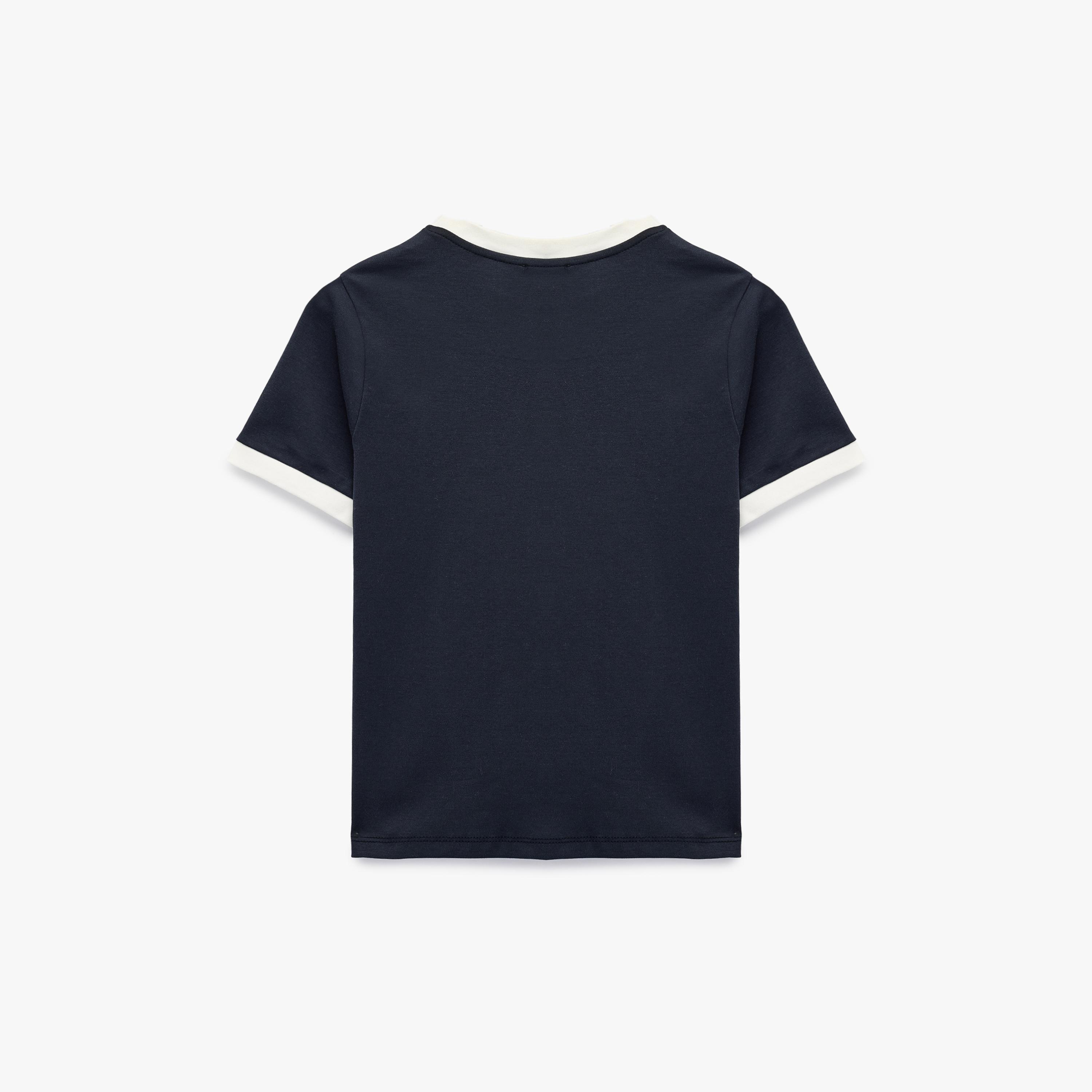 KOTON Navy Cotton Women's T-Shirt-women-clothing-tshirts-image-4