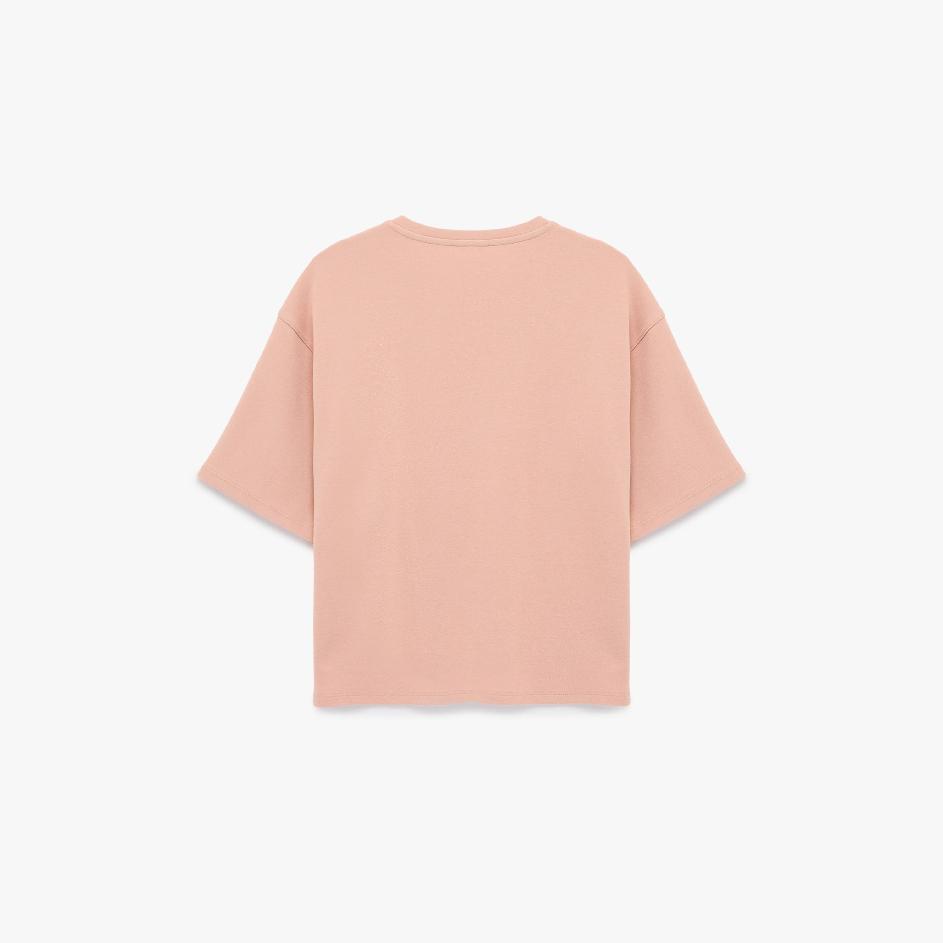 KOTON Peach Drop Shoulder Sleeves Women's T-Shirt-women-clothing-tshirts-image-4