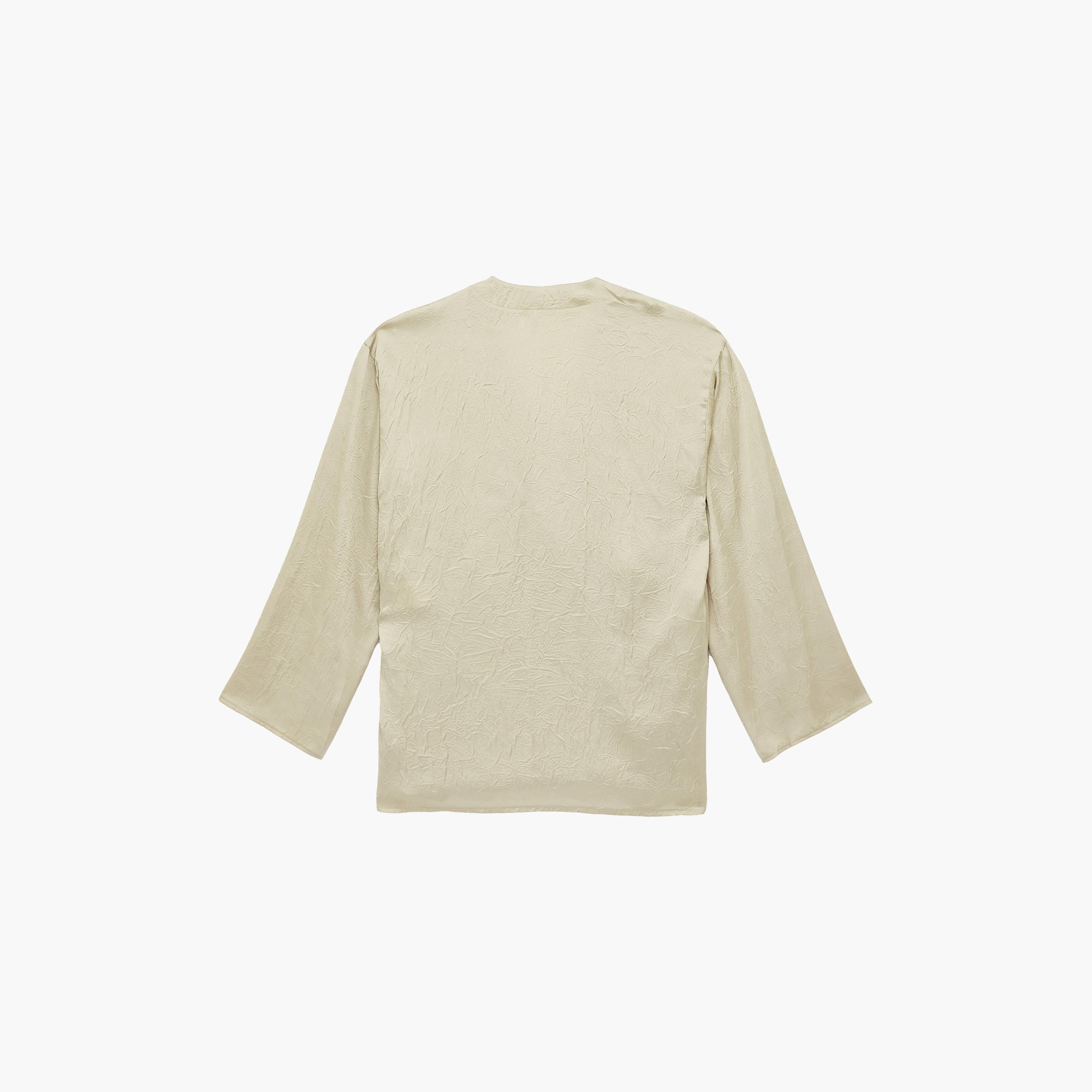 كيمونو نسائي من قماش مجعد بفتحة رقبة متقاطعة بلون أخضر من كوتون-women-clothing-shirtsandblouses-blouses-image-7