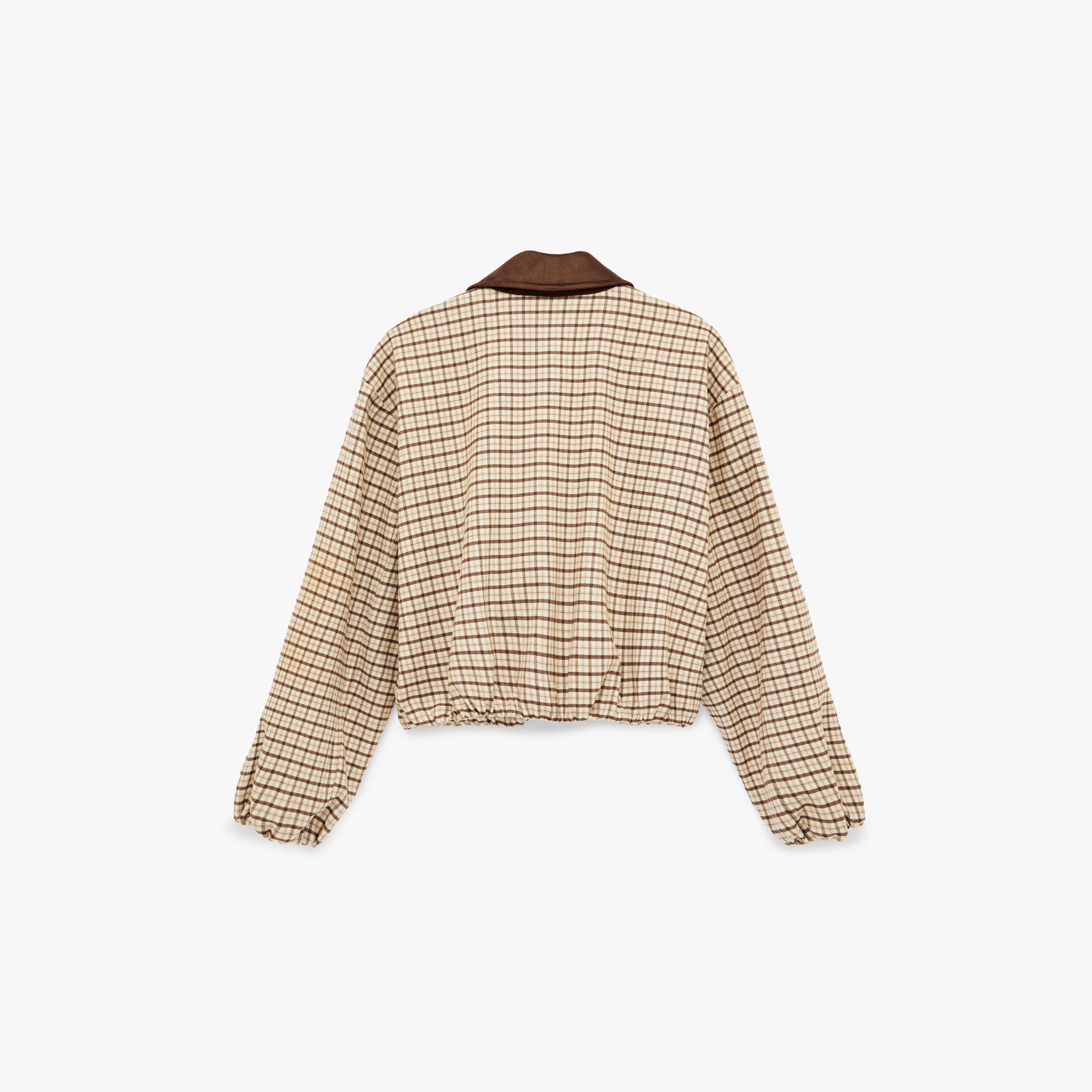 KOTON Brown Checked Collared Women's Jacket-women-winterwear-coatsandjackets-jackets-image-4
