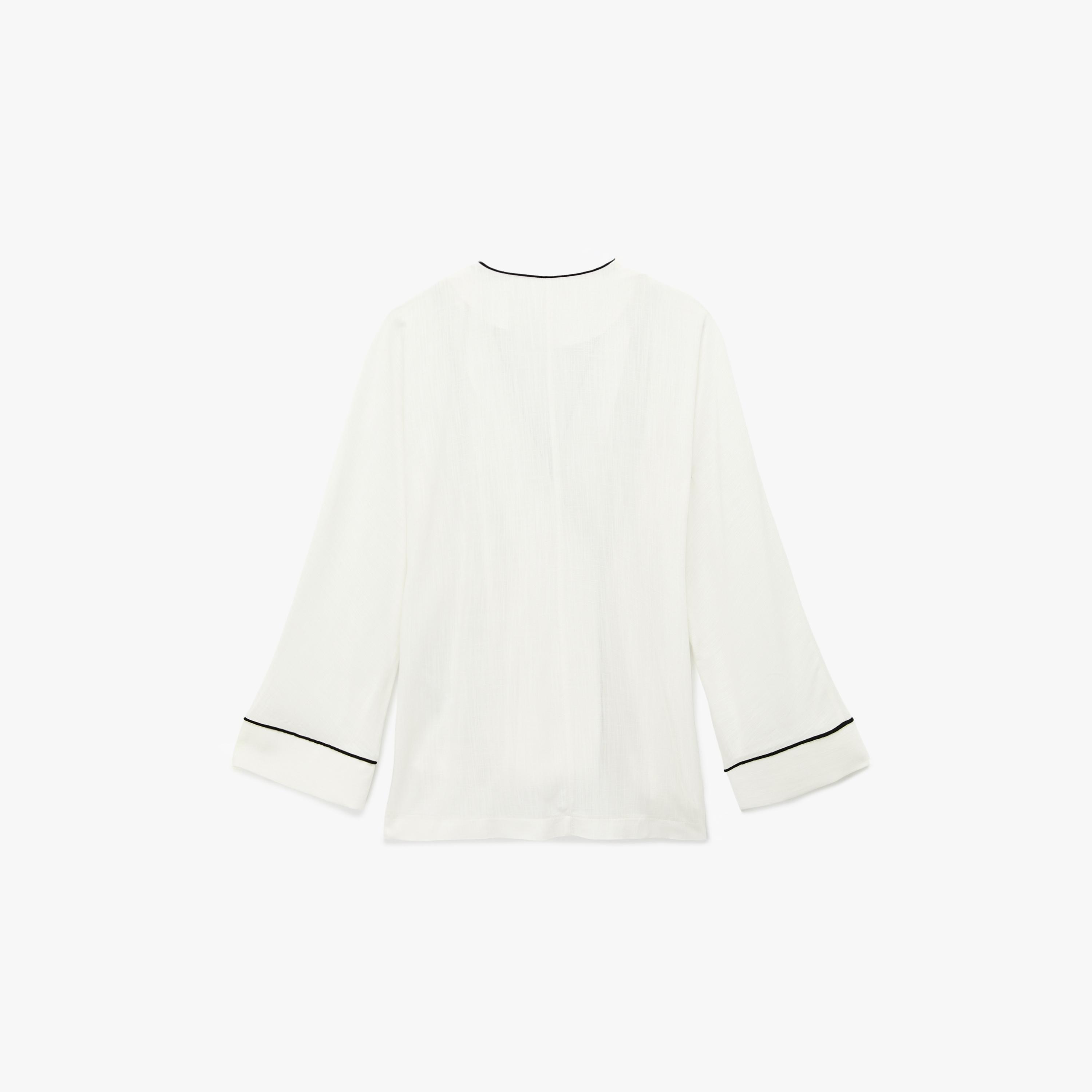 KOTON White Piping Detailed Surplice Neck Women's Kimono-women-clothing-shirtsandblouses-blouses-image-5